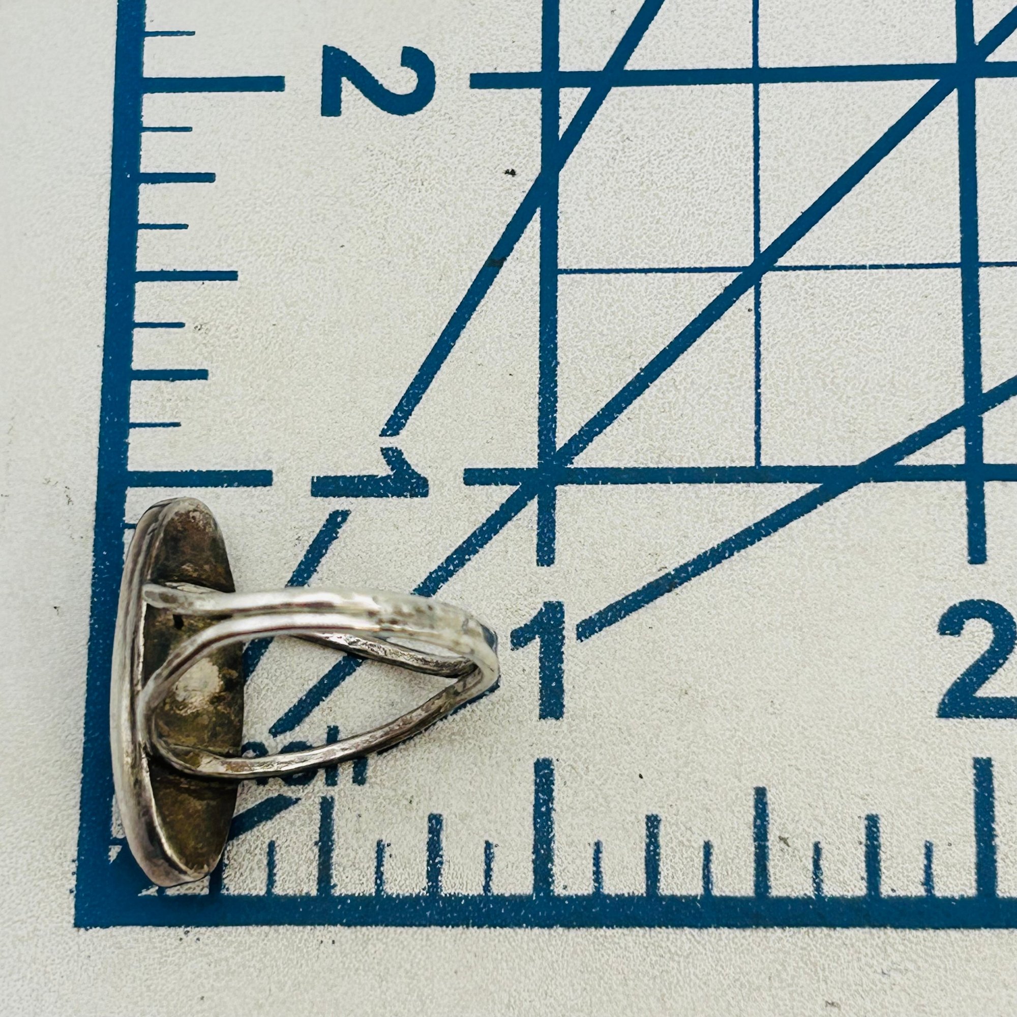 Sterling Banded Agate Ring Sz 7.5