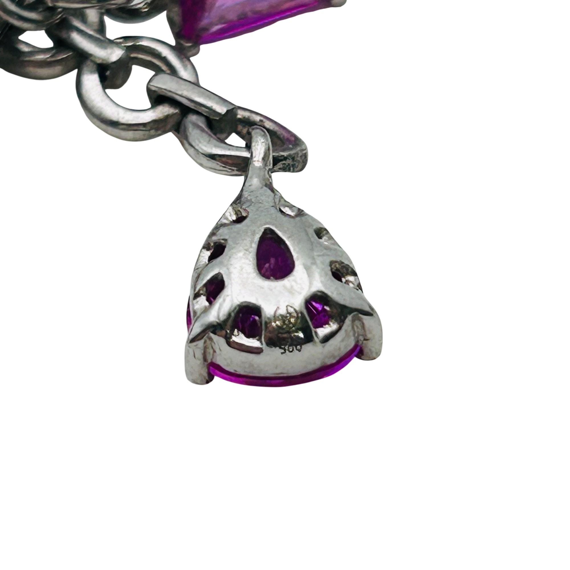 Sterling Pink Sapphire Tennis Bracelet
