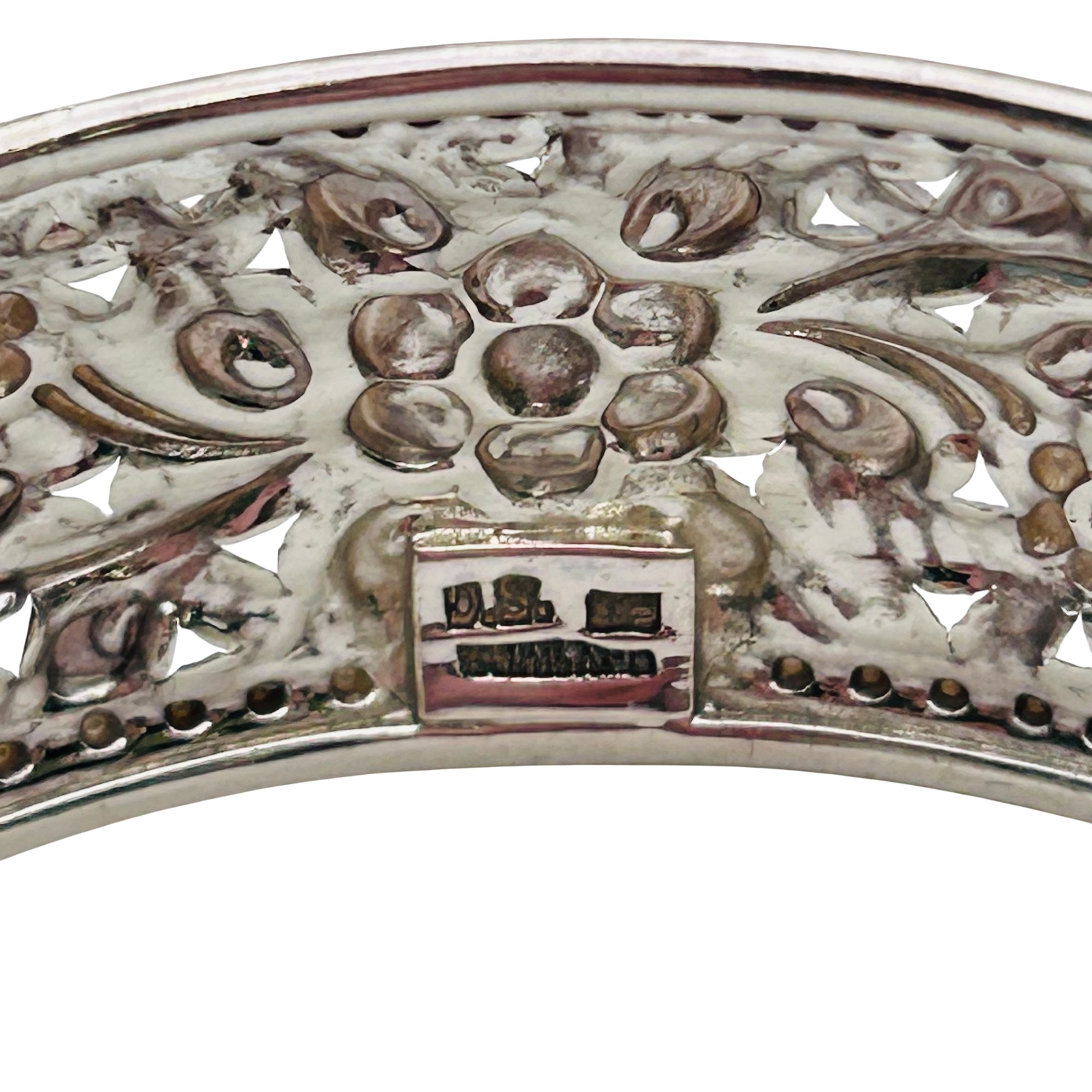 Sterling Floral Cuff Bracelet