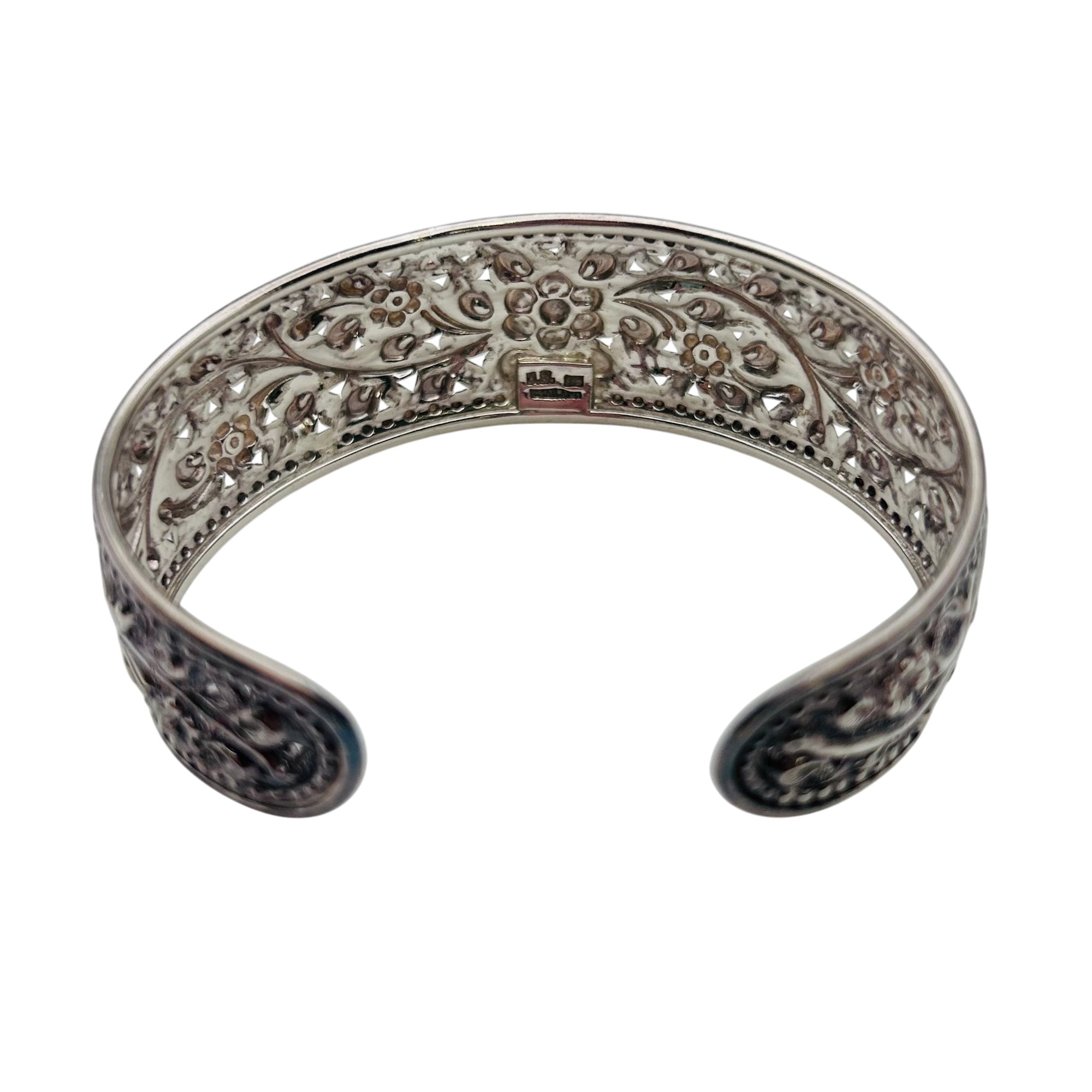 Sterling Floral Cuff Bracelet