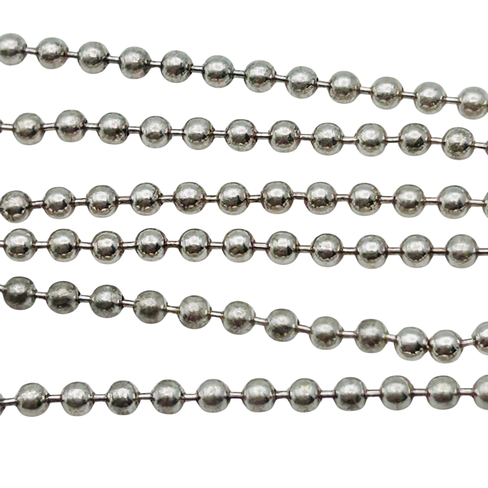 Italy Sterling Bead Chain Necklace