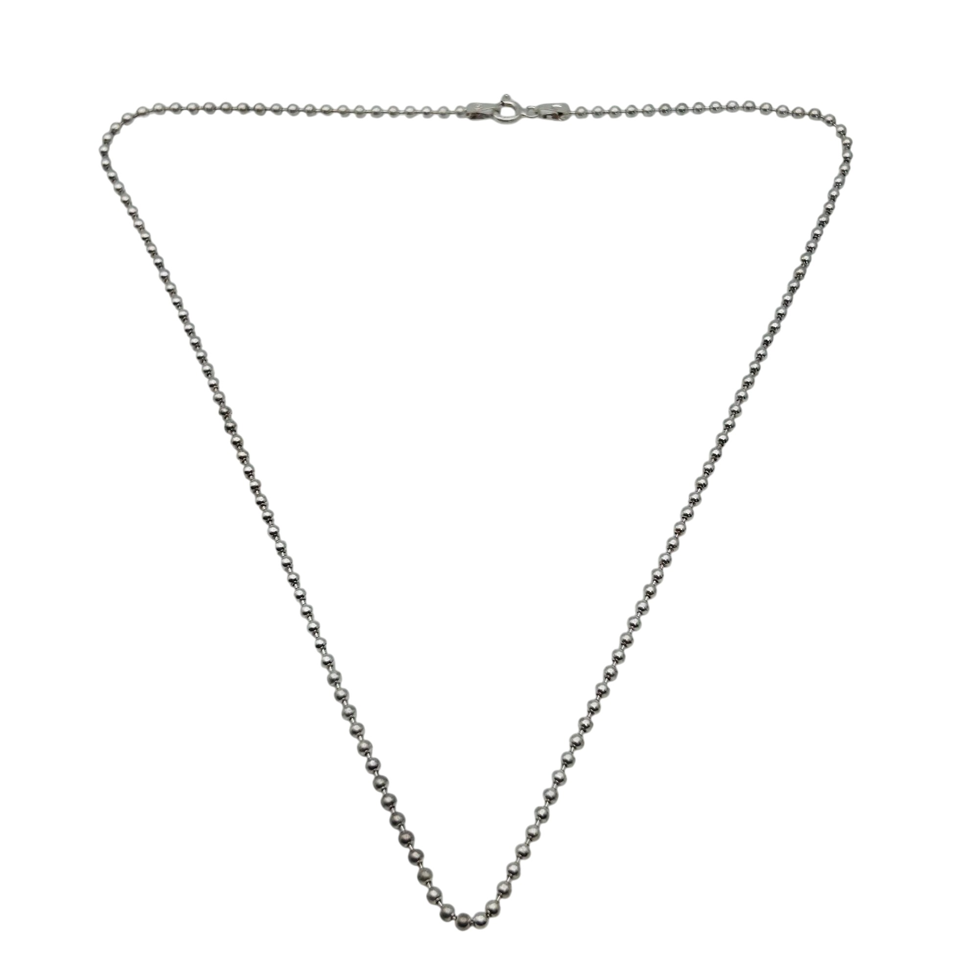 Italy Sterling Bead Chain Necklace