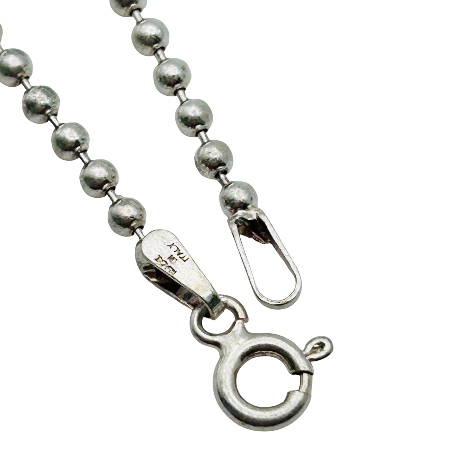 Italy Sterling Bead Chain Necklace