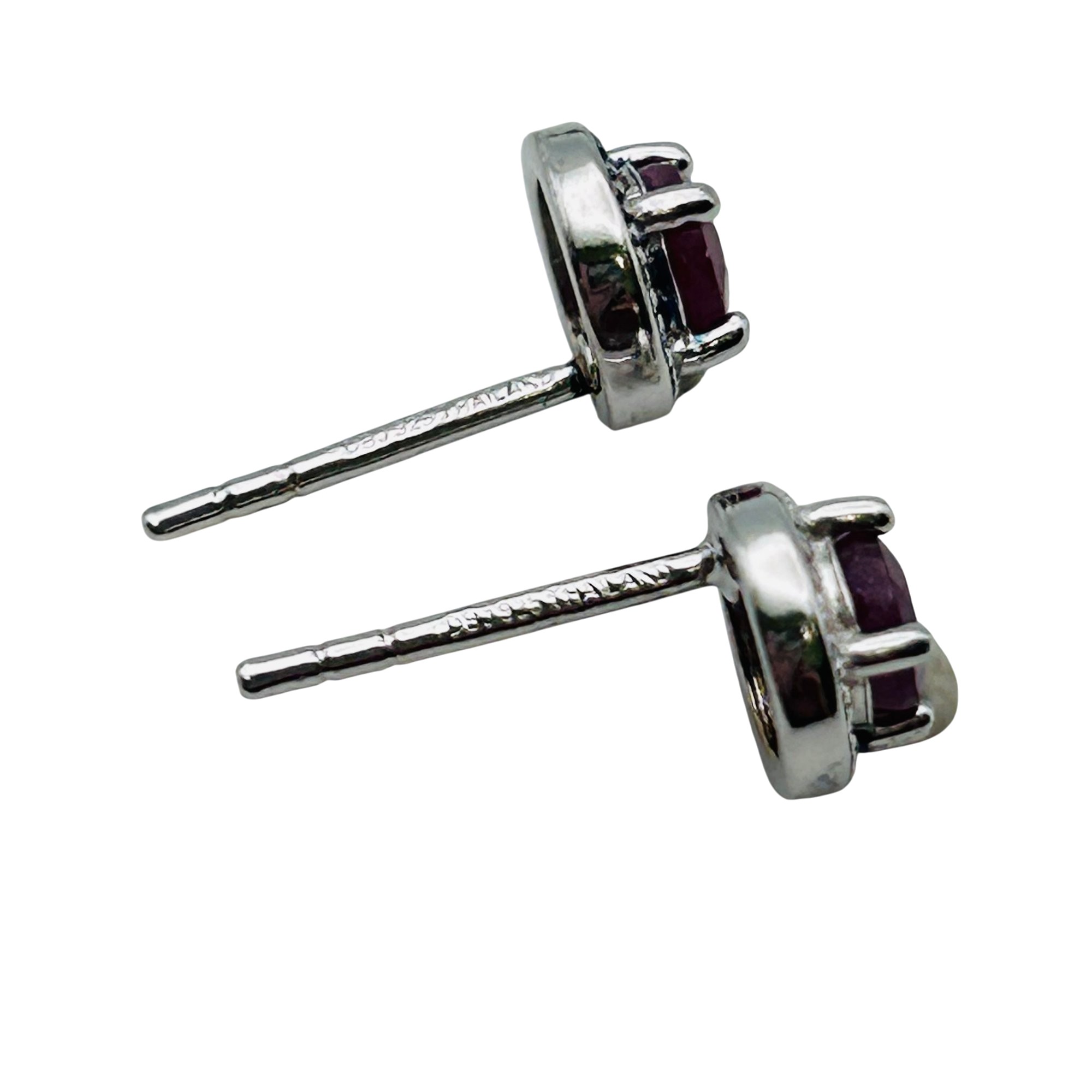 Signed Sterling Ruby Earrings