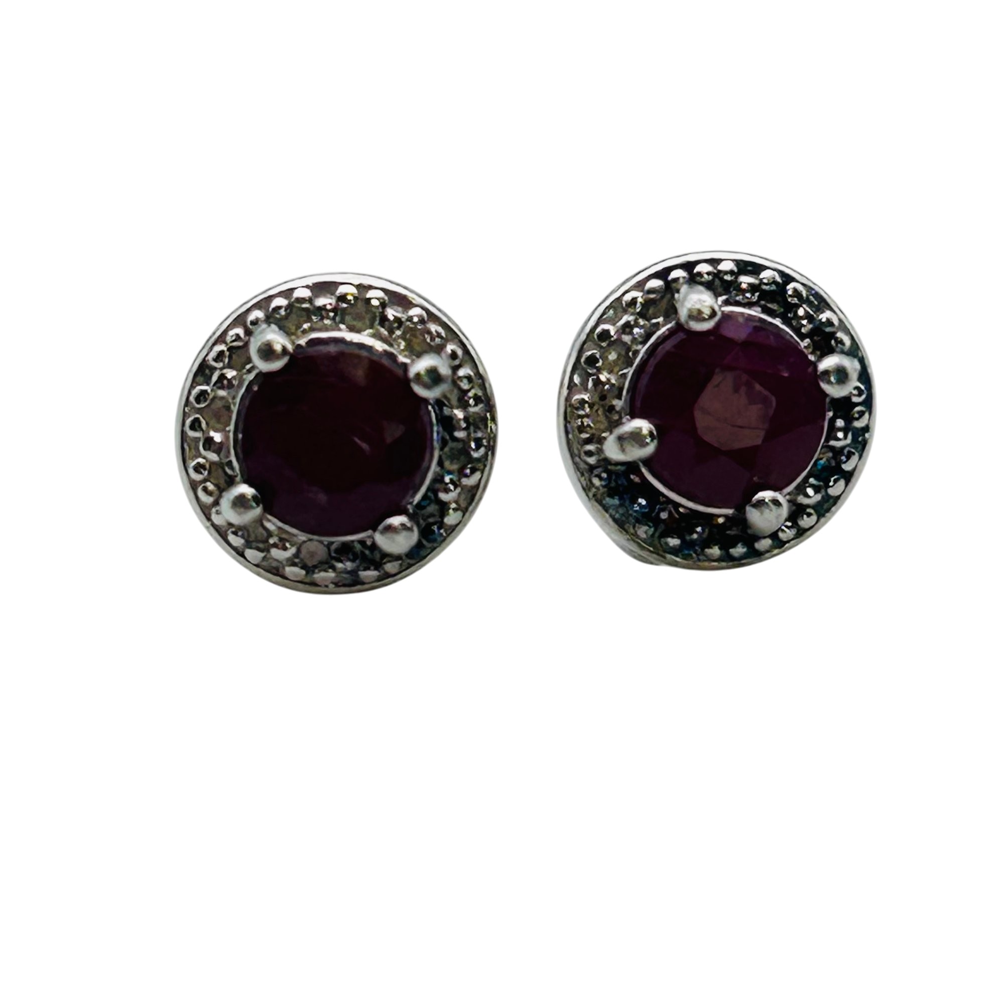 Signed Sterling Ruby Earrings