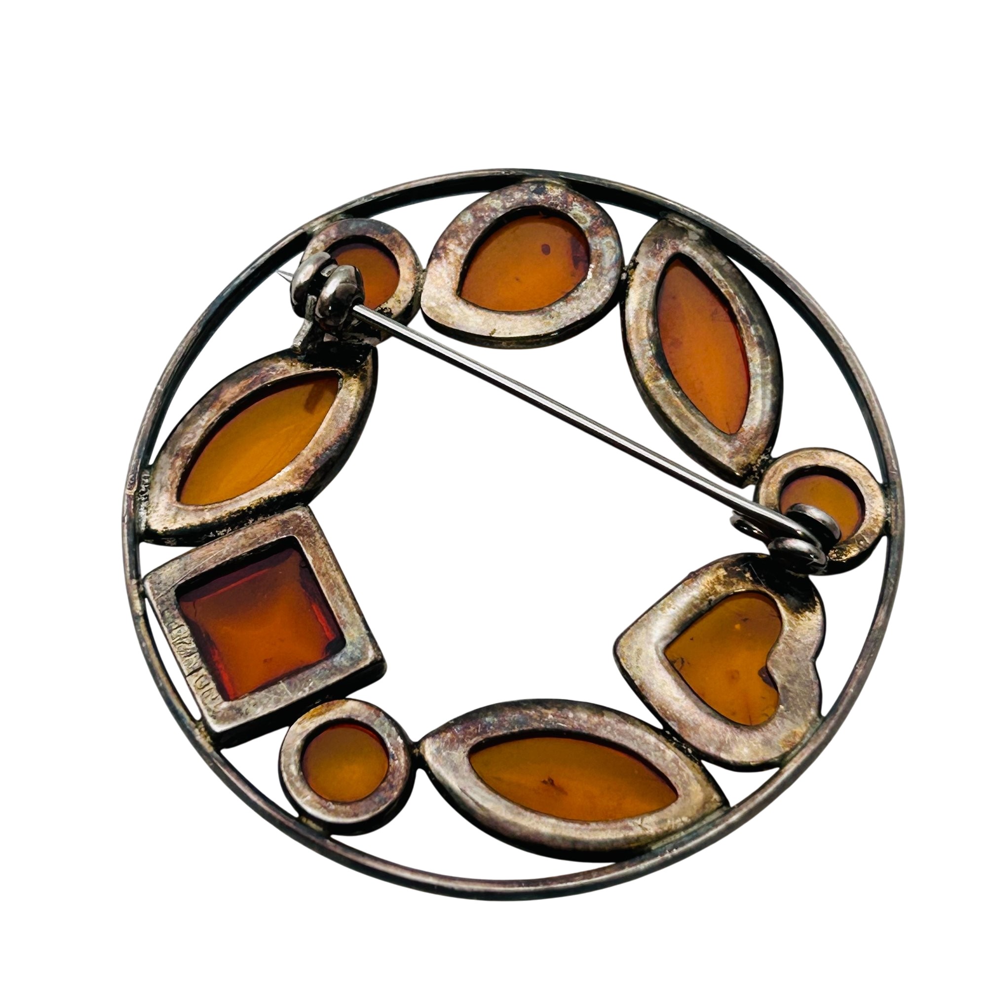 Vintage Sterling Amber Pendant