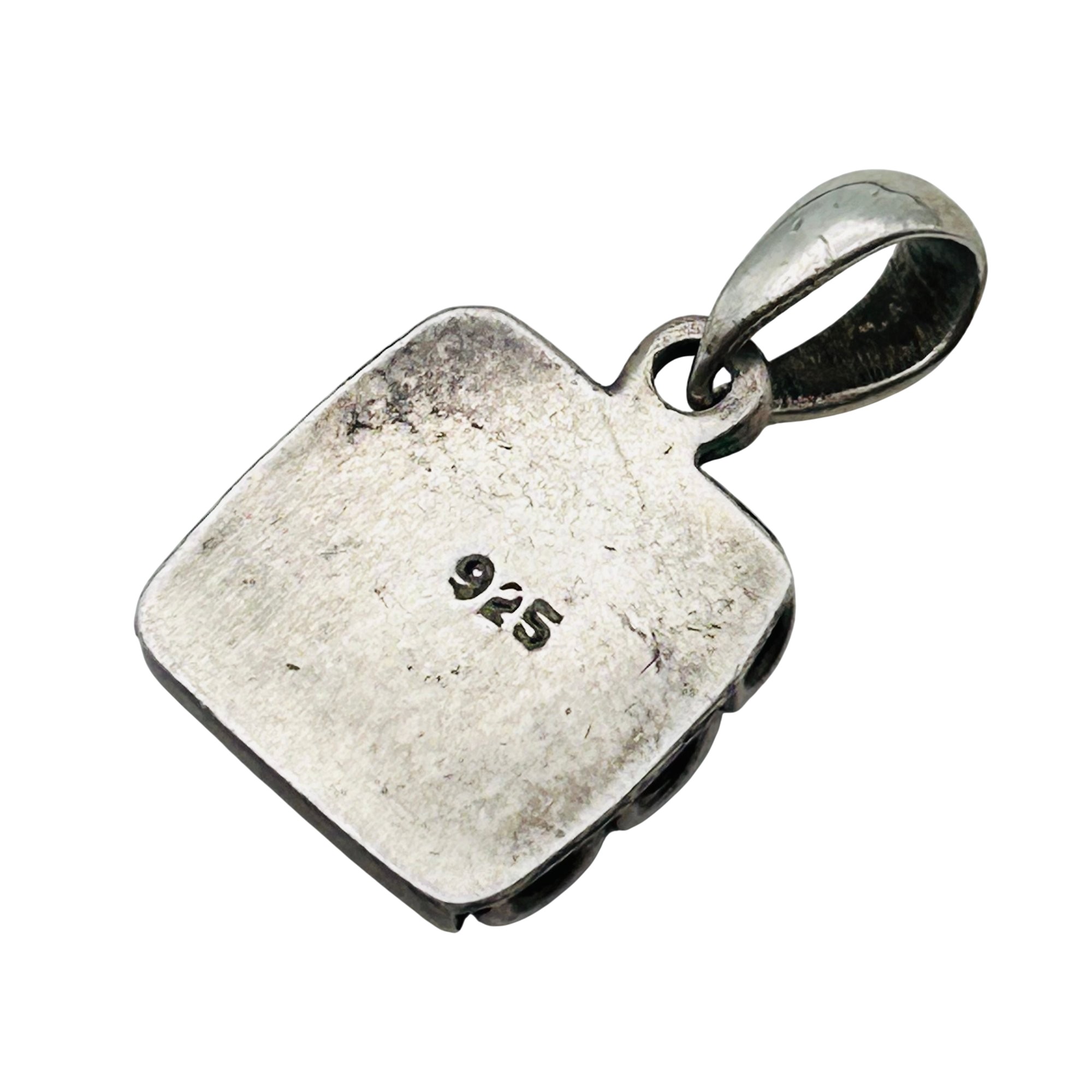 Sterling Tigers Eye Square Pendant