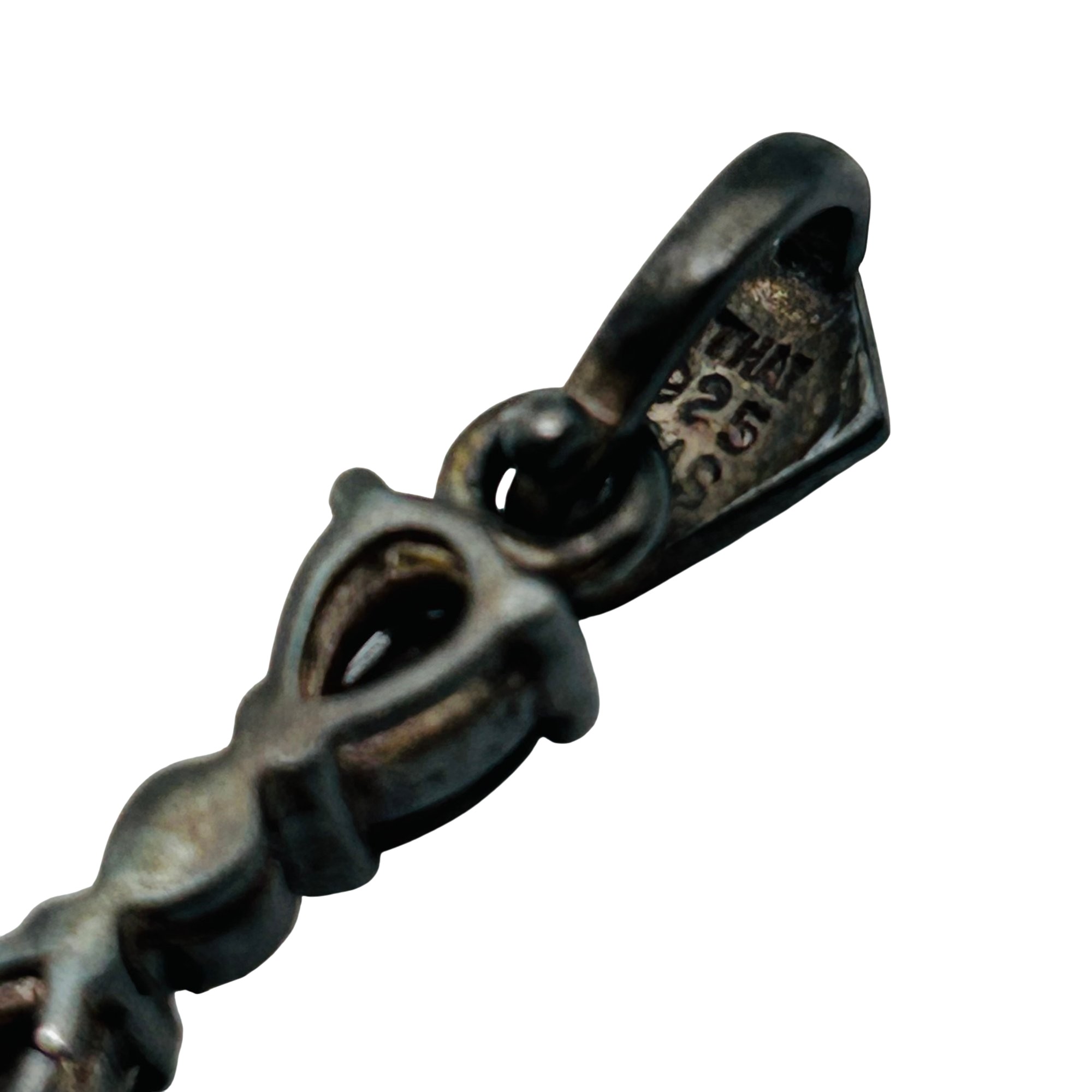 Signed Sterling Smokey Quartz Cross Pendant
