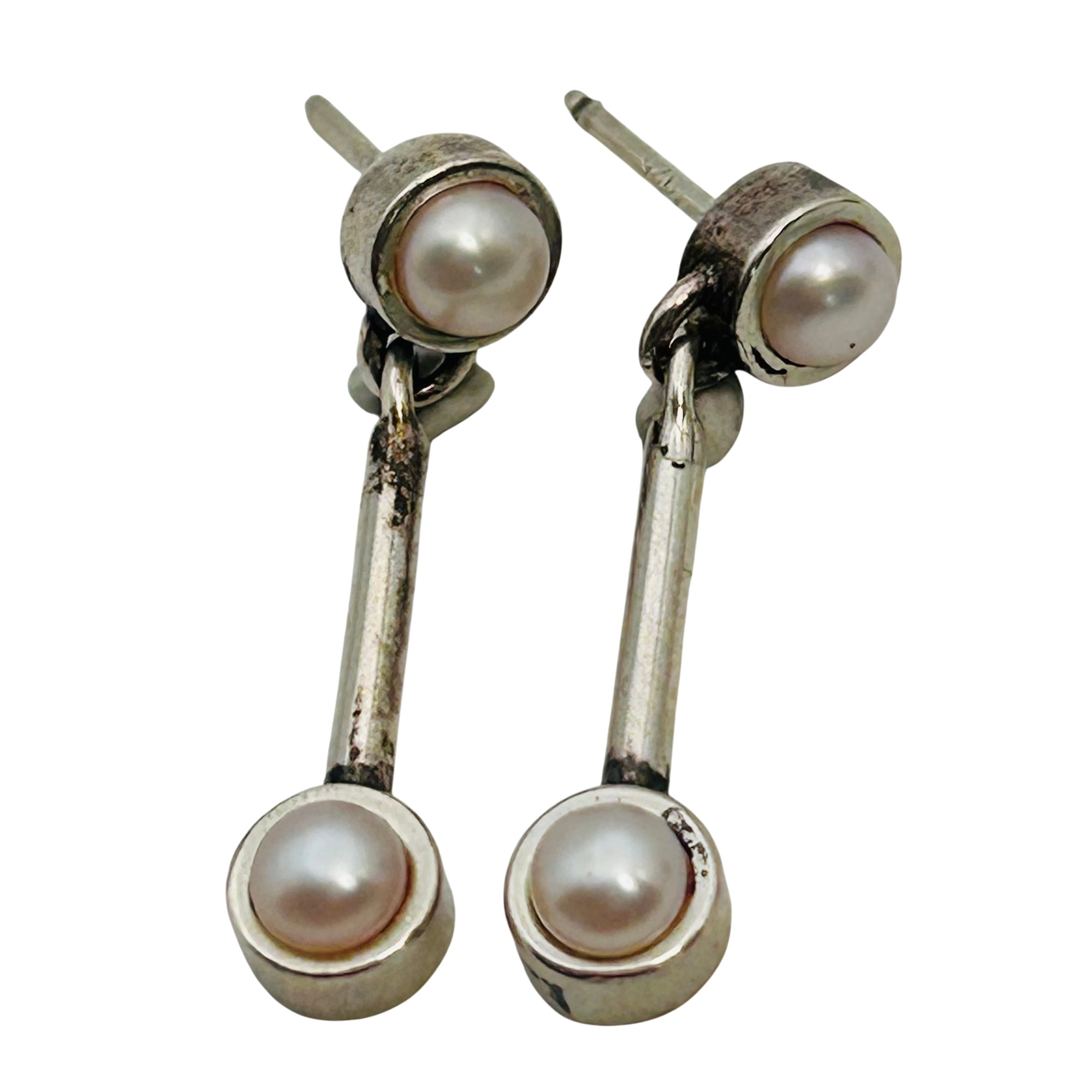 Sterling Pearl Drop Earrings