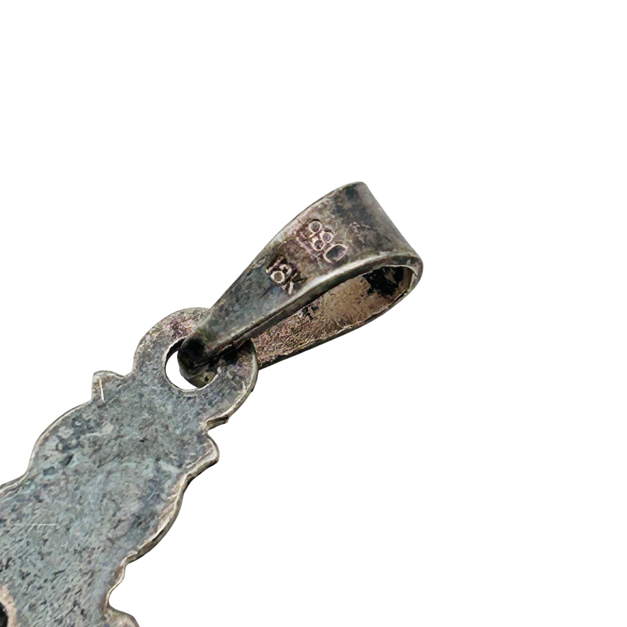 980 Silver And 18K Cross Pendant