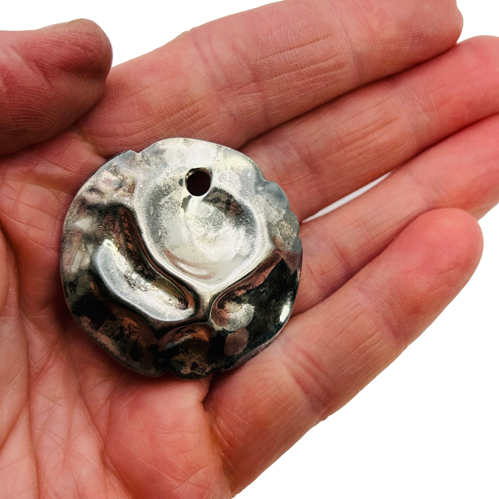 Sterling Modern Puffy Pendant