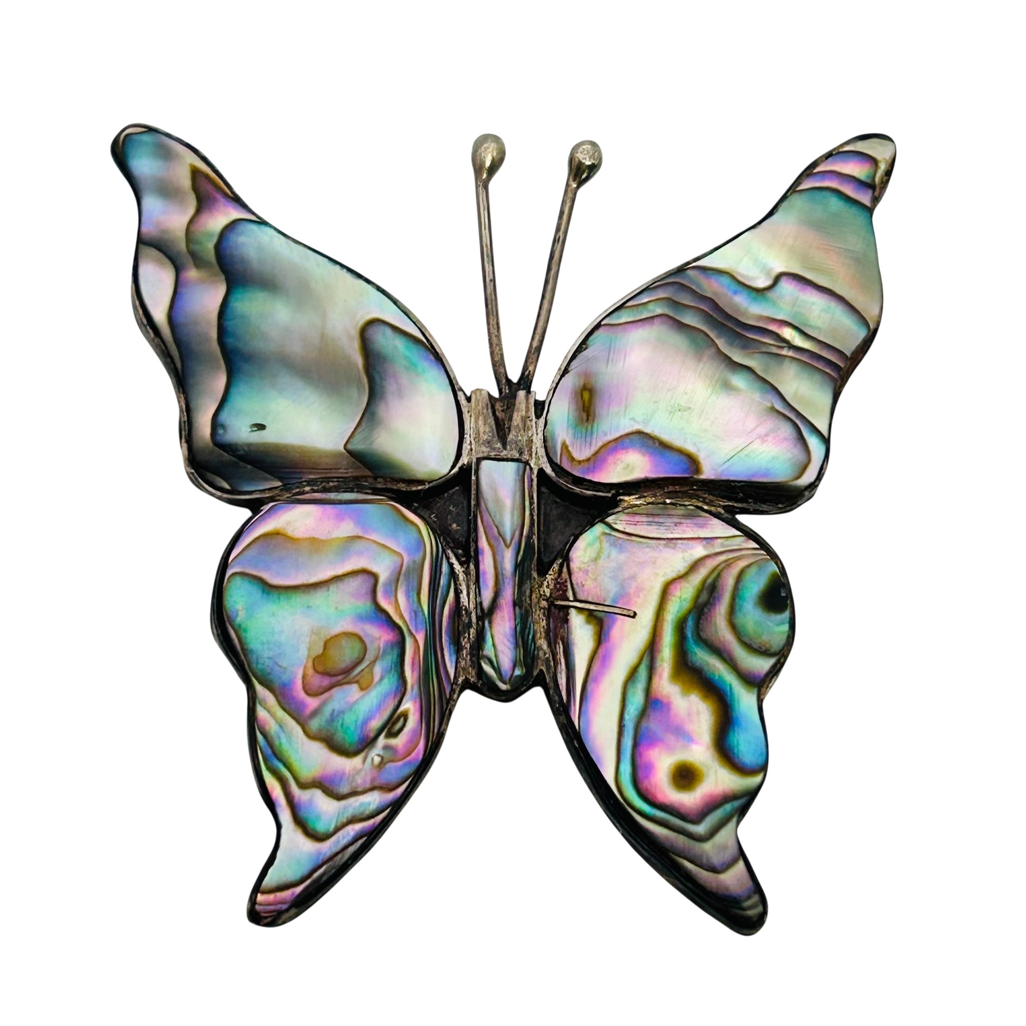 Mexico Sterling Abalone Butterfly Brooch