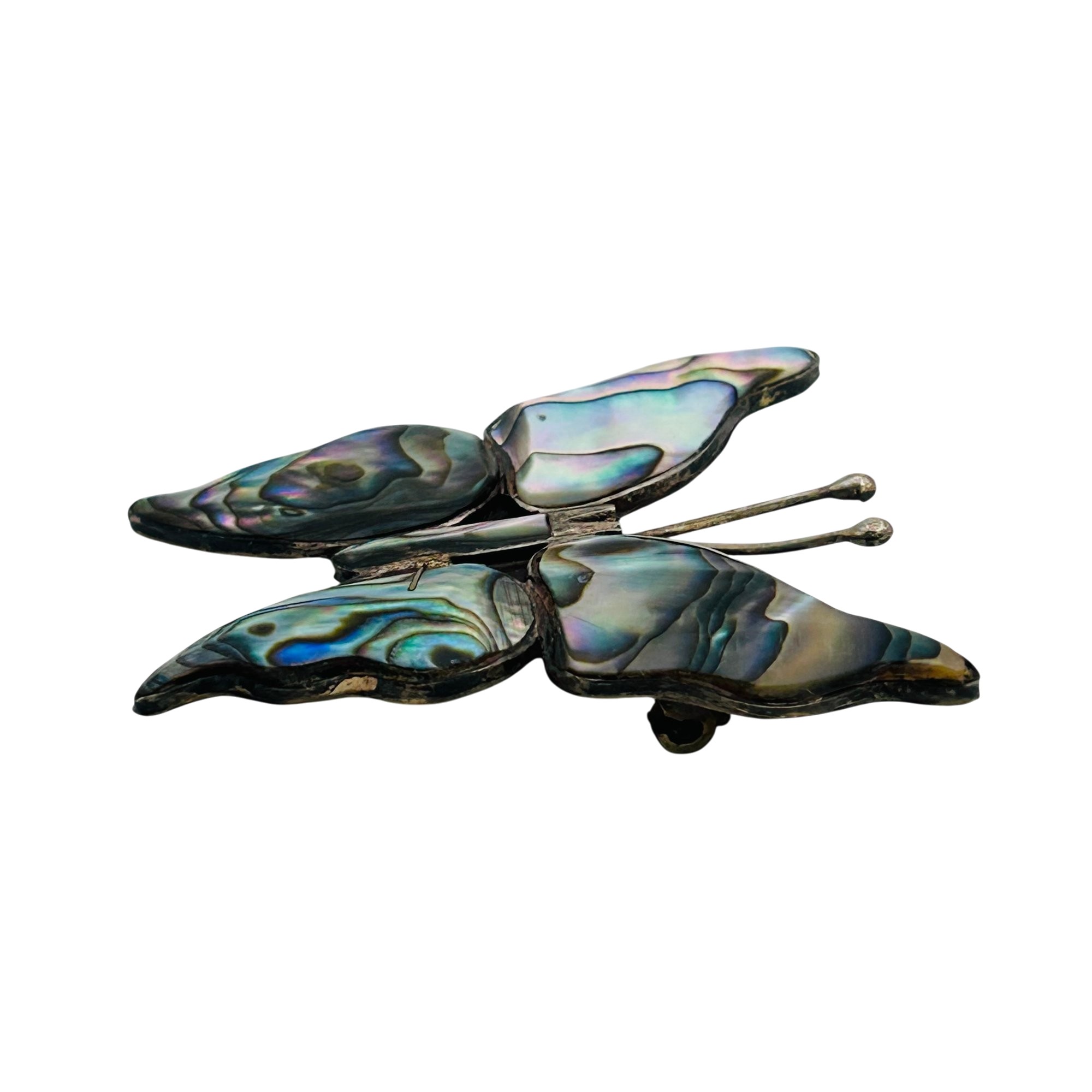 Mexico Sterling Abalone Butterfly Brooch