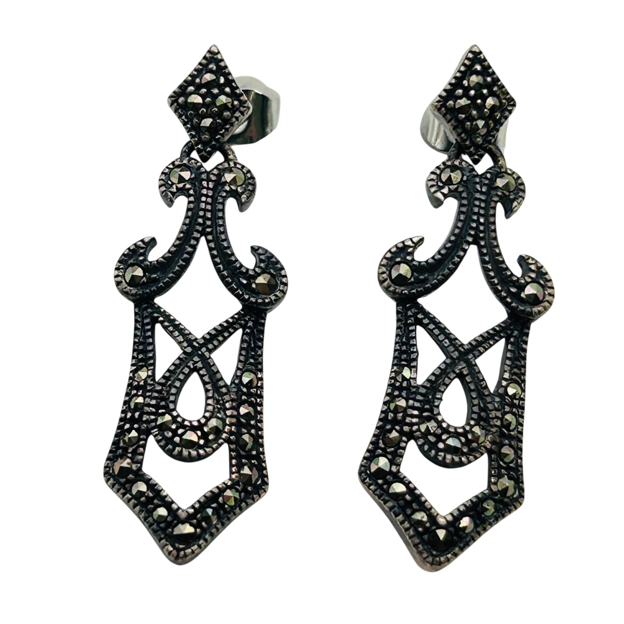 Judith Jack Sterling Marcasite Earrings
