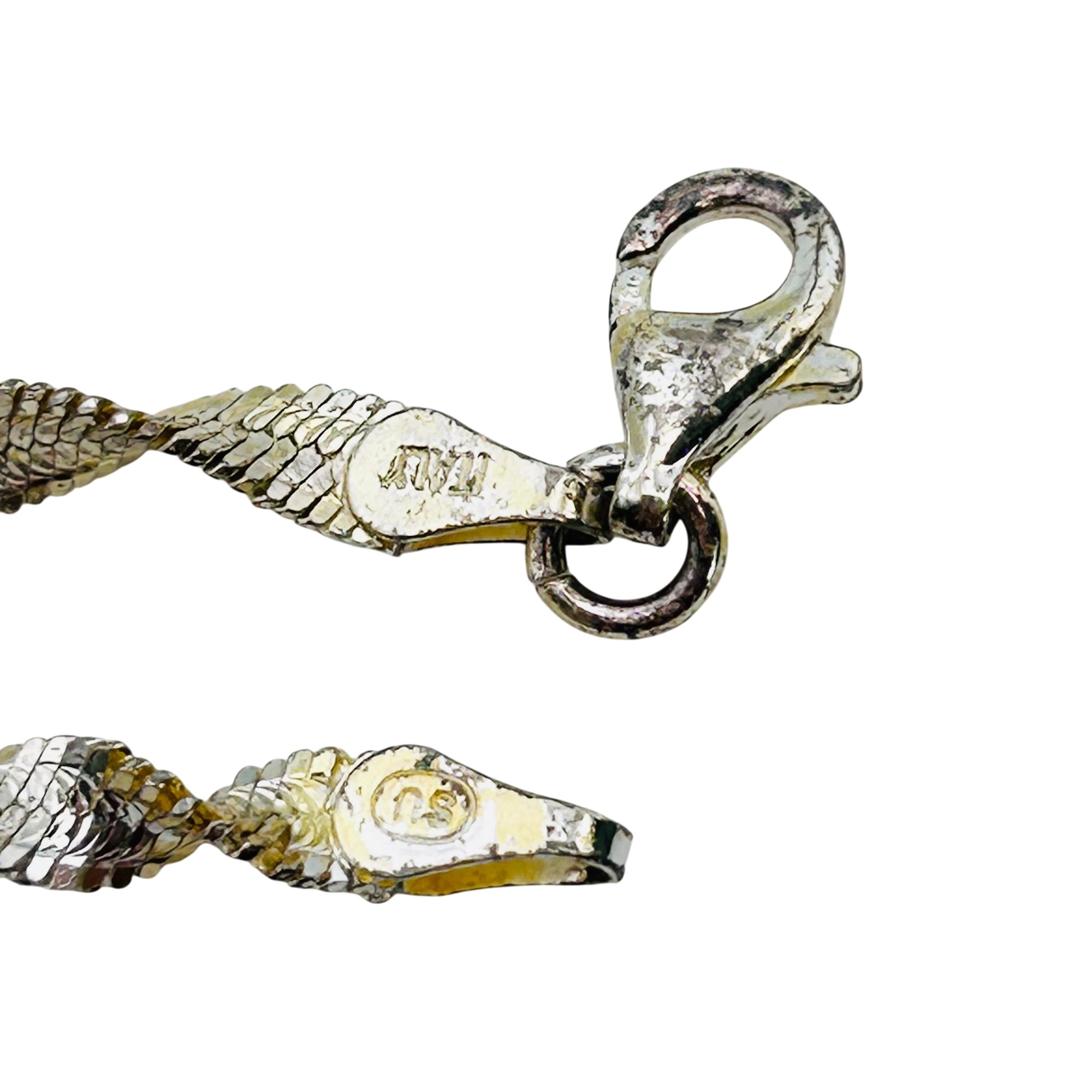 Italy Sterling Twisted Flat Chain Bracelet