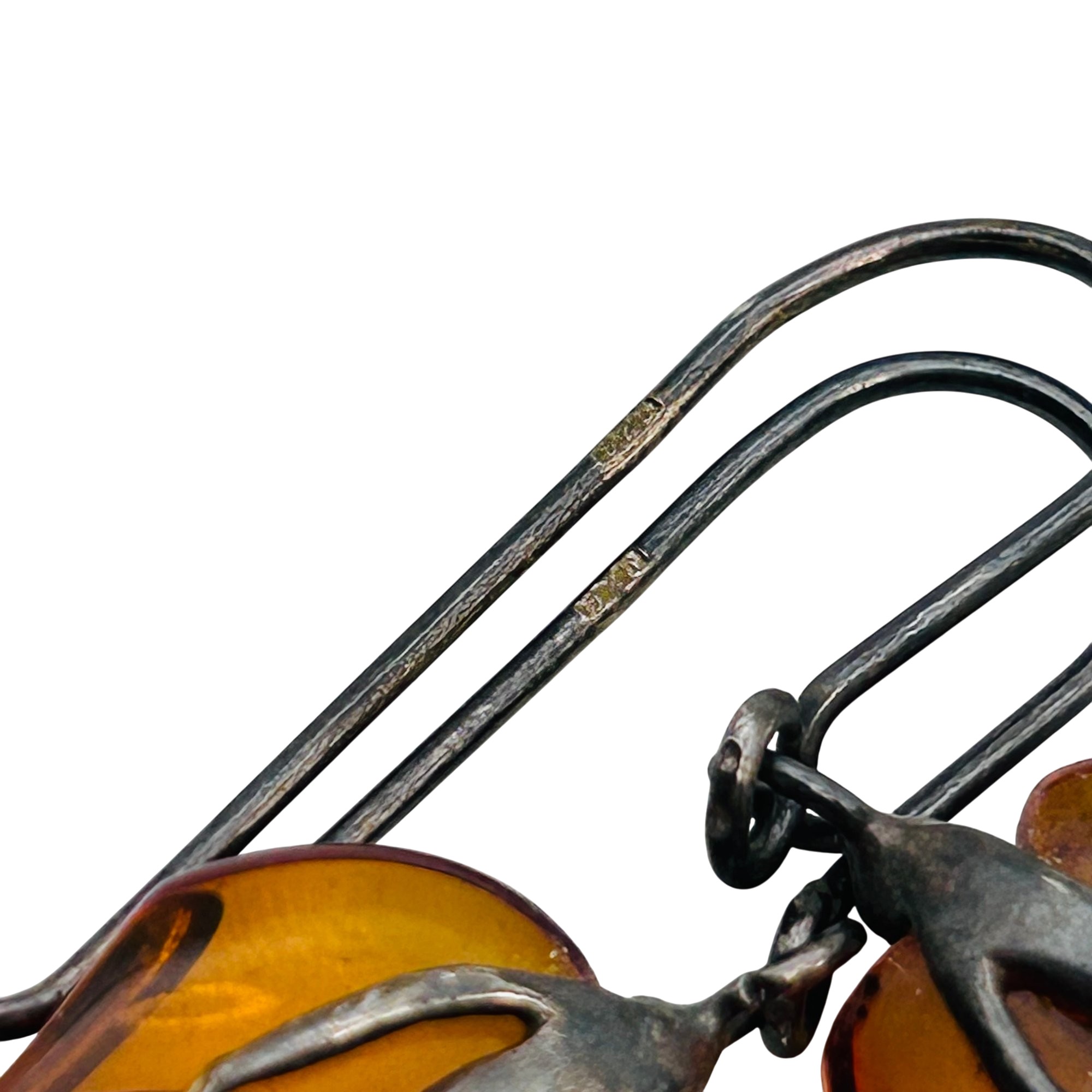 Sterling Amber Earrings