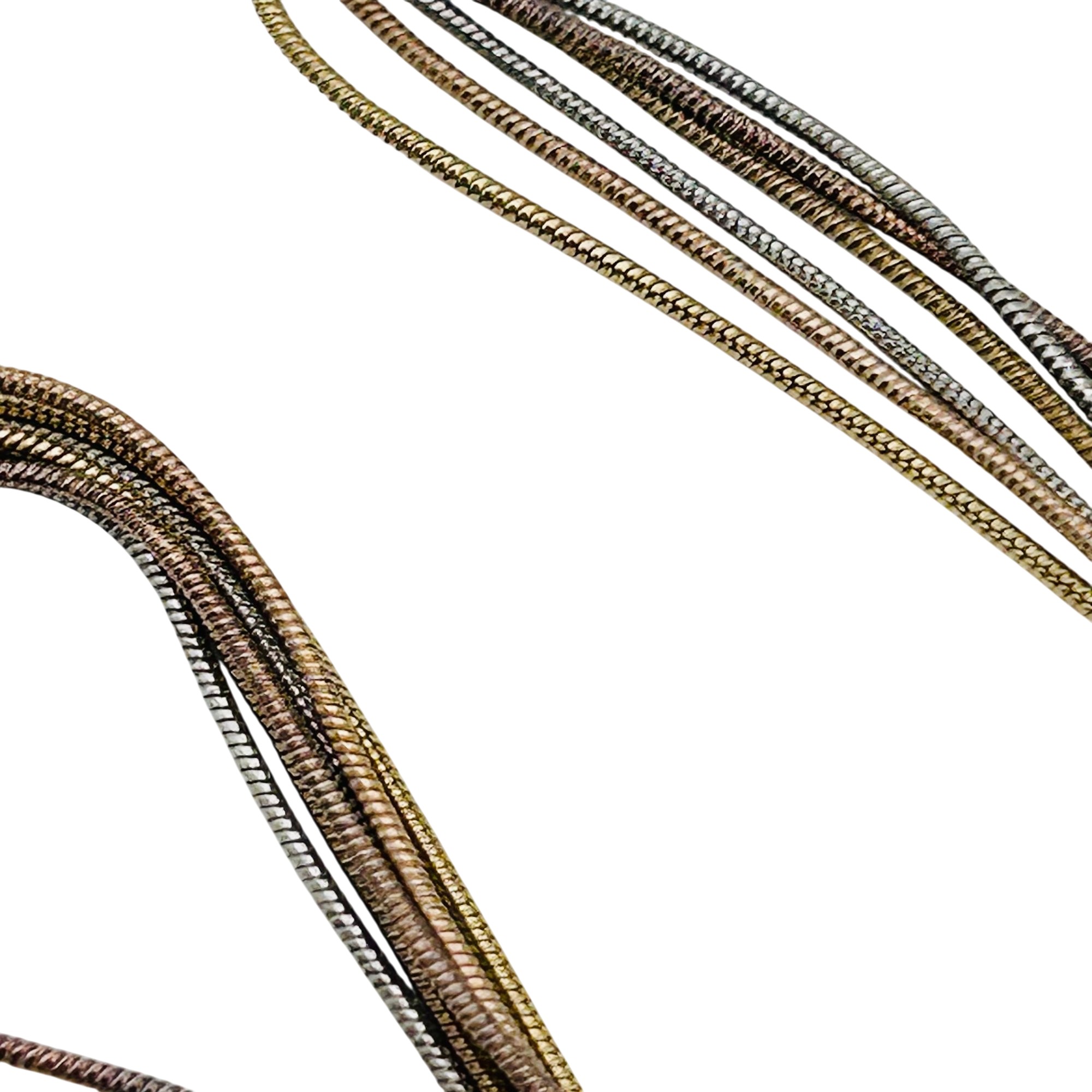 Italy Sterling Three Strand Round Chain Necklace