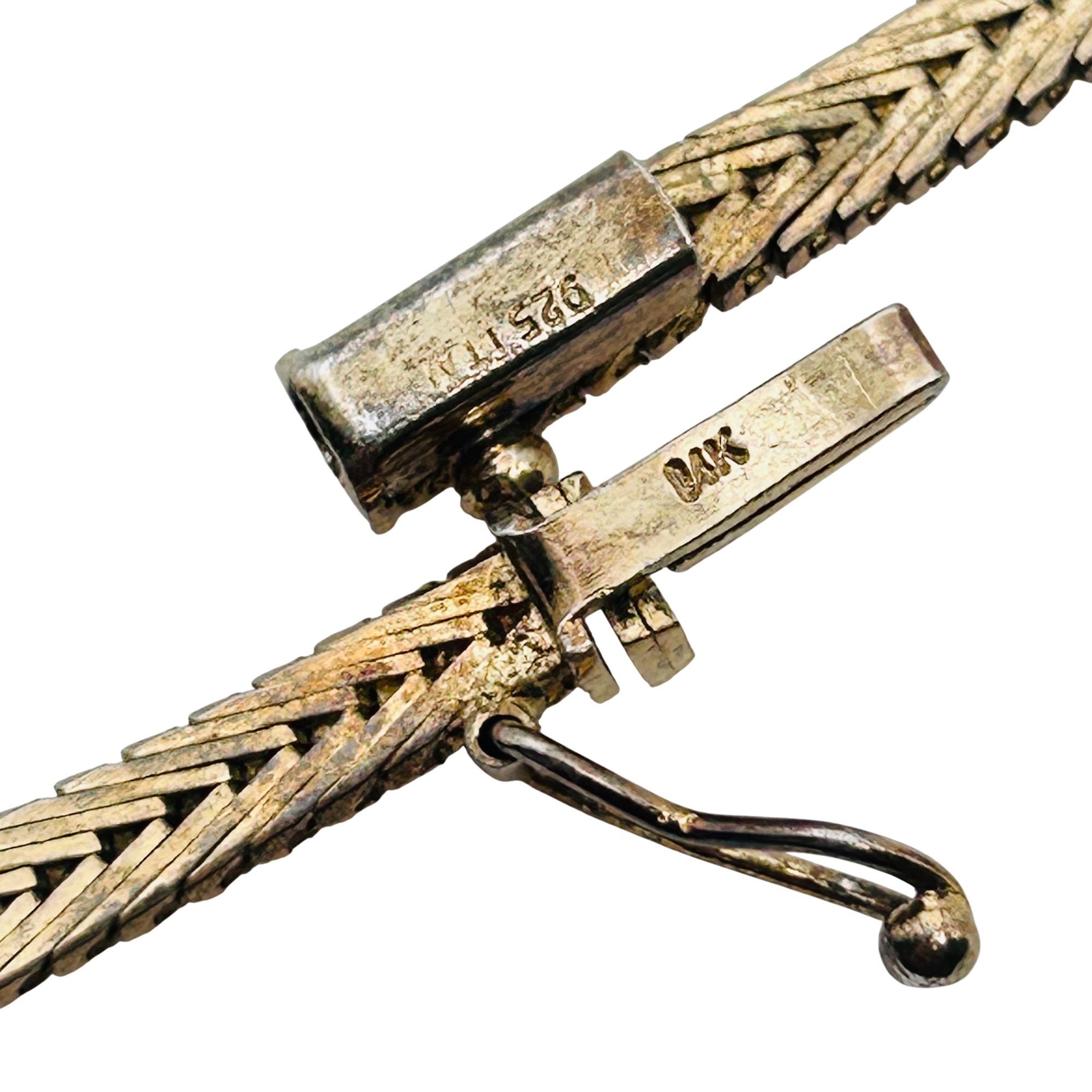 Italy Sterling And 14k Omega Chain Necklace