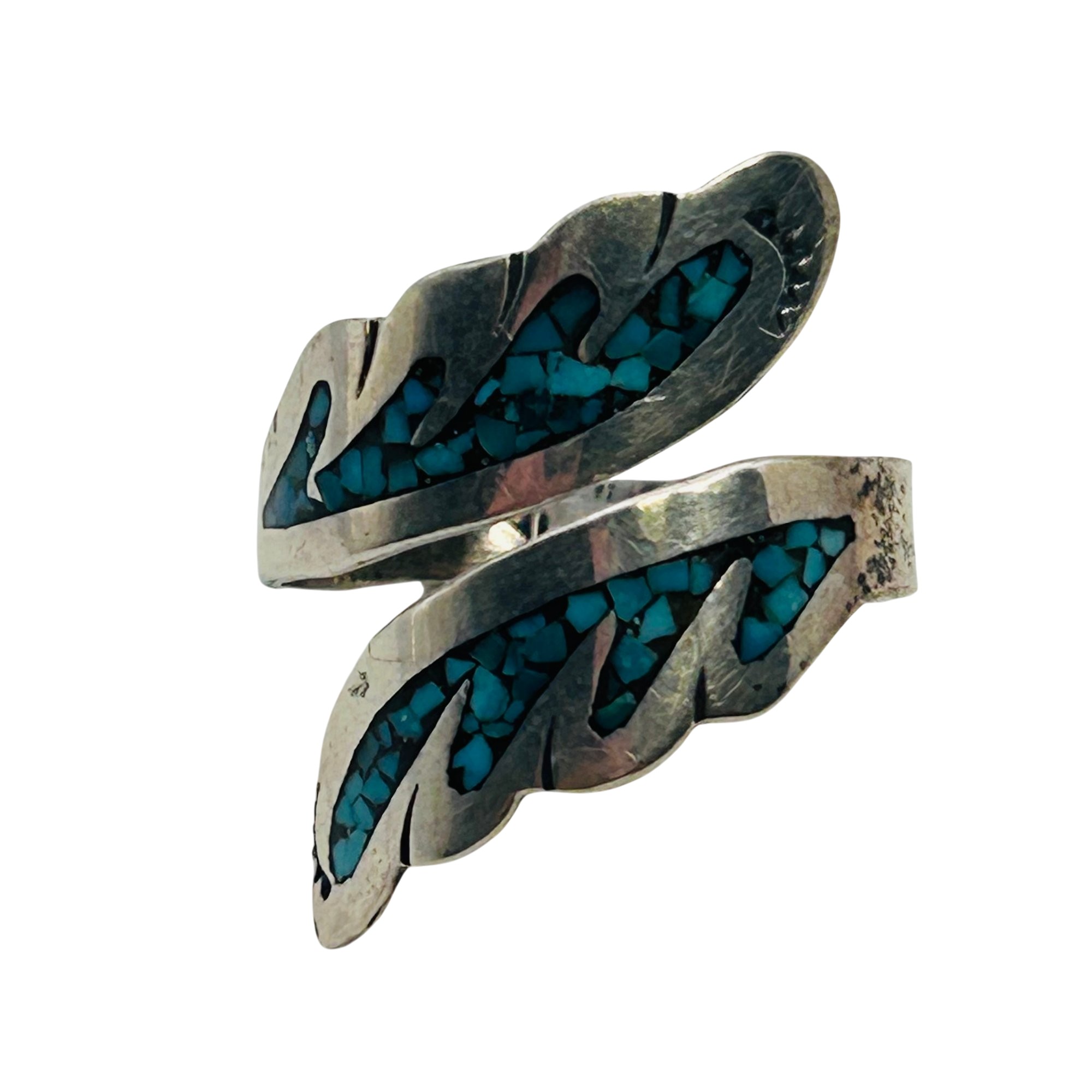 Native Sterling Turquoise Bypass Adjustable Ring