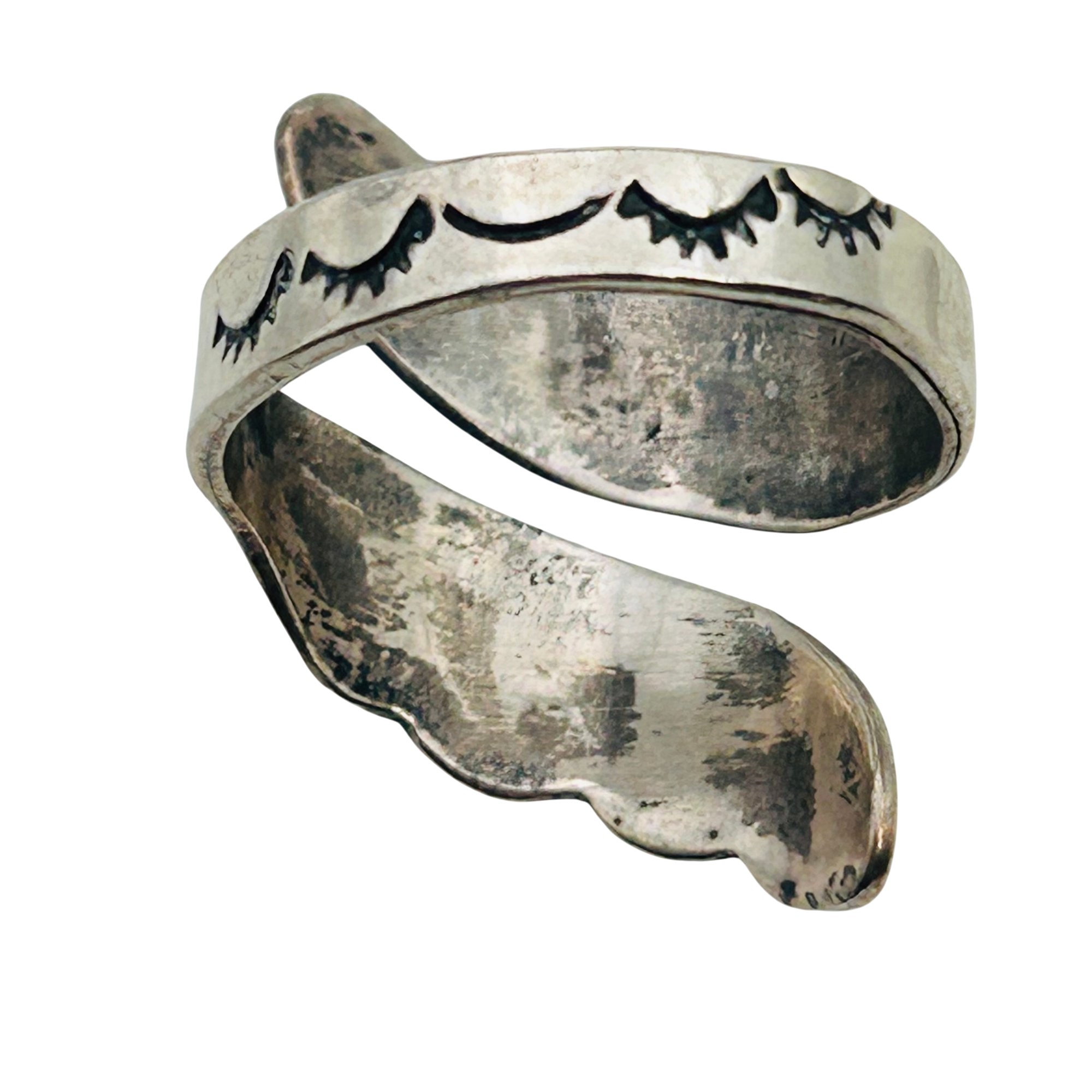 Native Sterling Turquoise Bypass Adjustable Ring