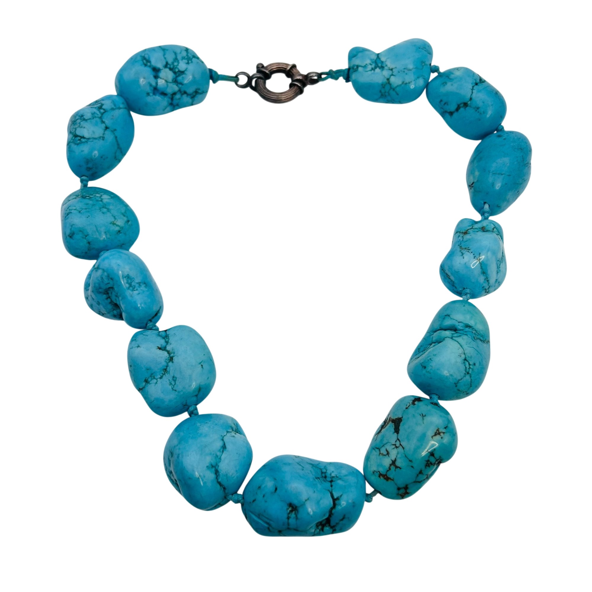 Sterling Chunky Turquoise Necklace