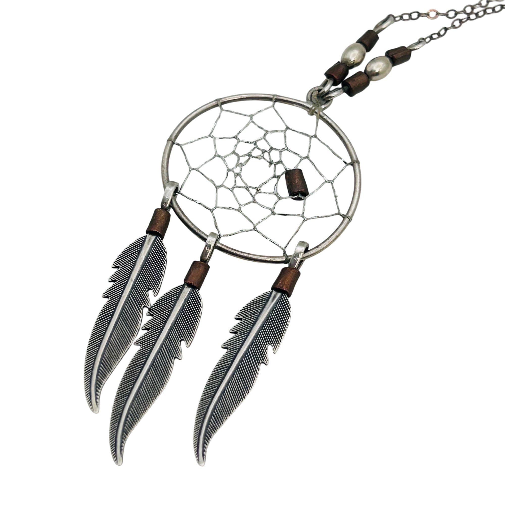 Southwest Sterling Dreamcatcher Necklace