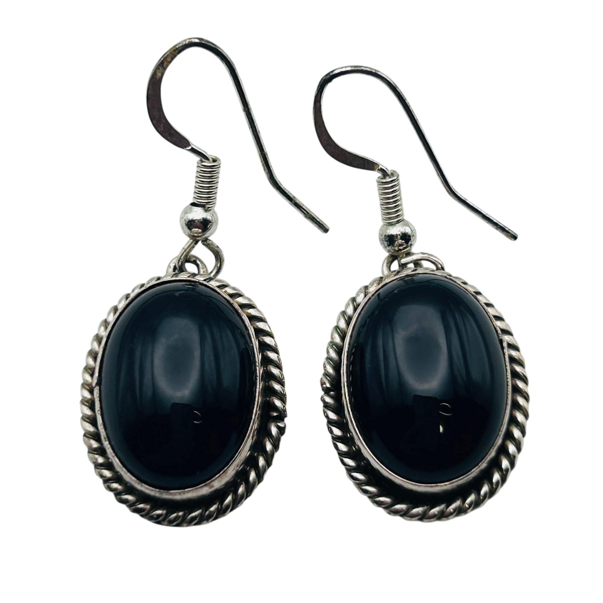Scott Skeets Navajo Sterling Onyx Earrings