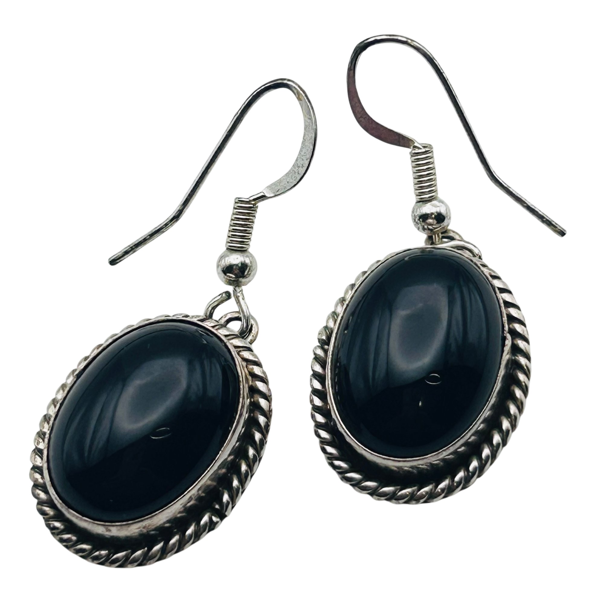 Scott Skeets Navajo Sterling Onyx Earrings