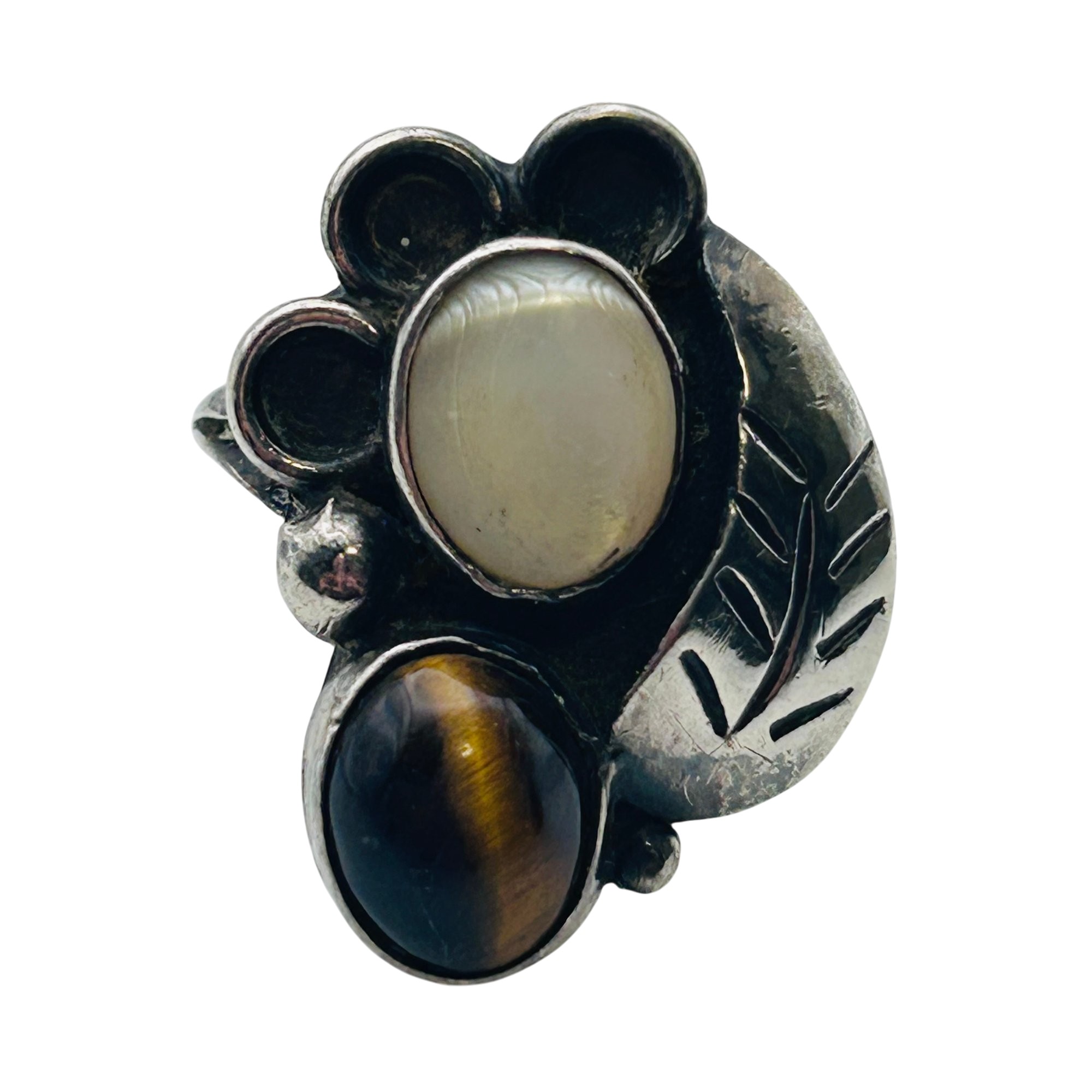 Navajo Sterling Mutli-stone Ring Sz 7.5