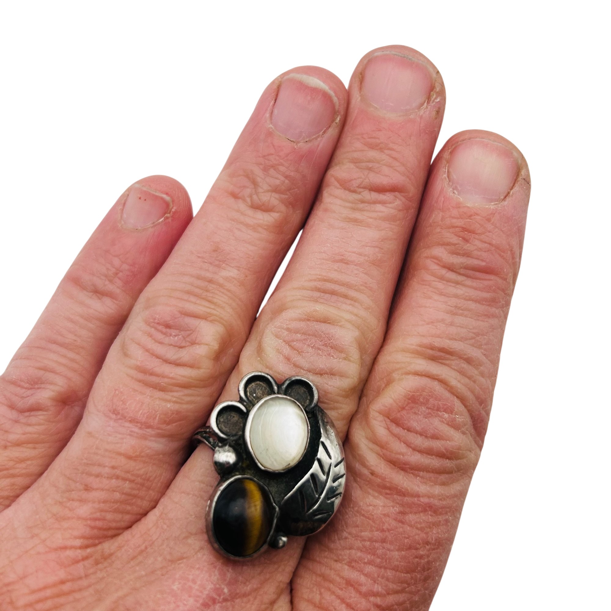 Navajo Sterling Mutli-stone Ring Sz 7.5