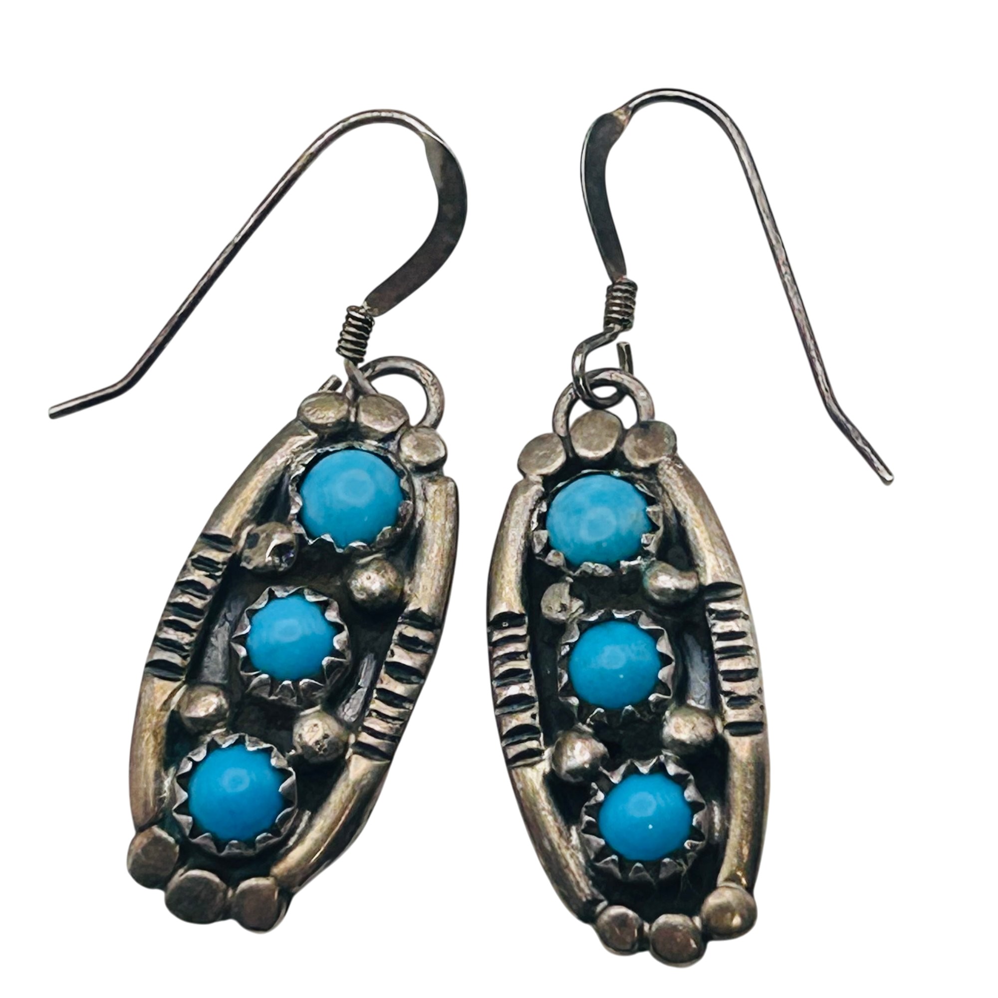 Running Bear Sterling Turquoise Earrings