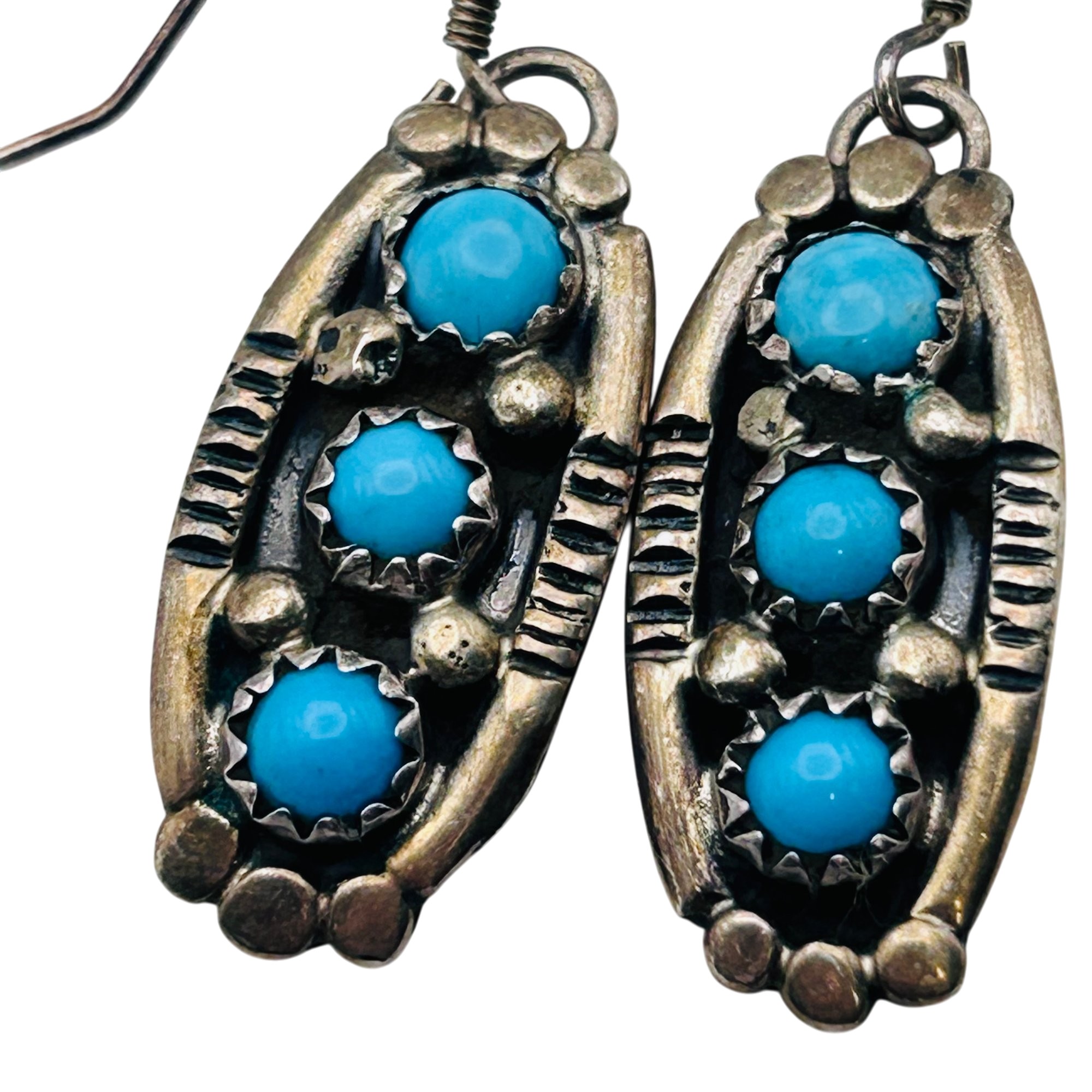 Running Bear Sterling Turquoise Earrings