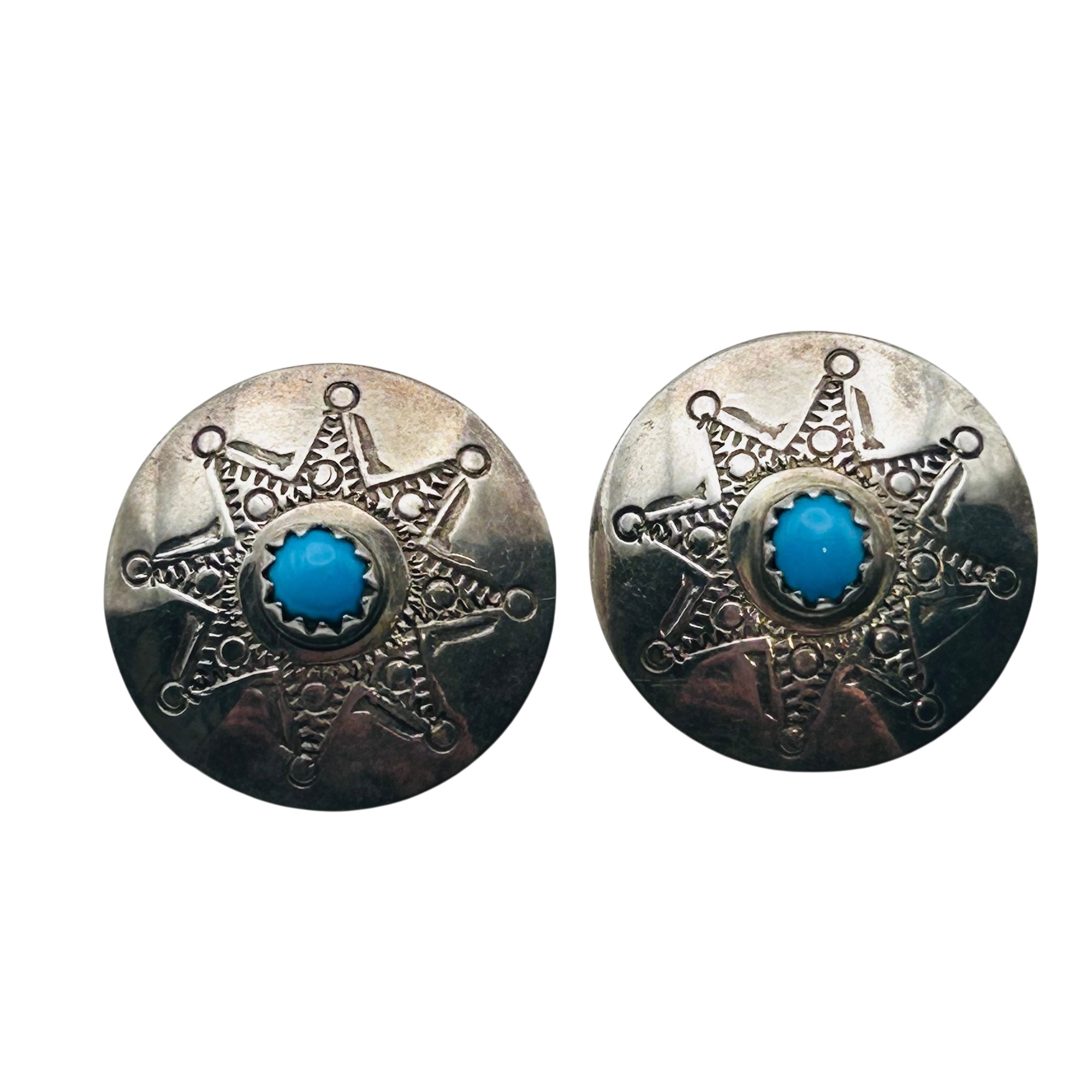 Nathaniel Johnson Navajo Sterling Turquoise Earrings