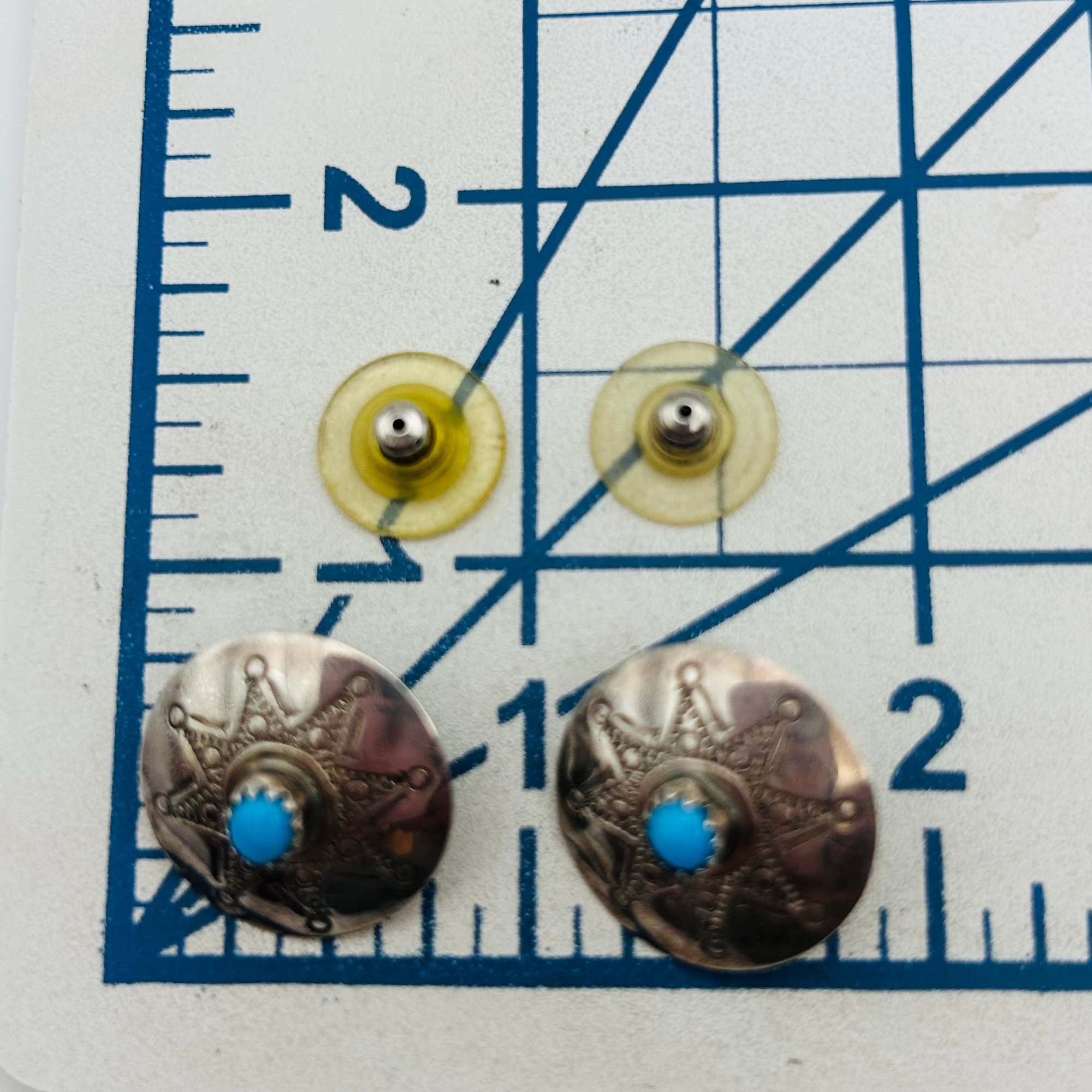 Nathaniel Johnson Navajo Sterling Turquoise Earrings