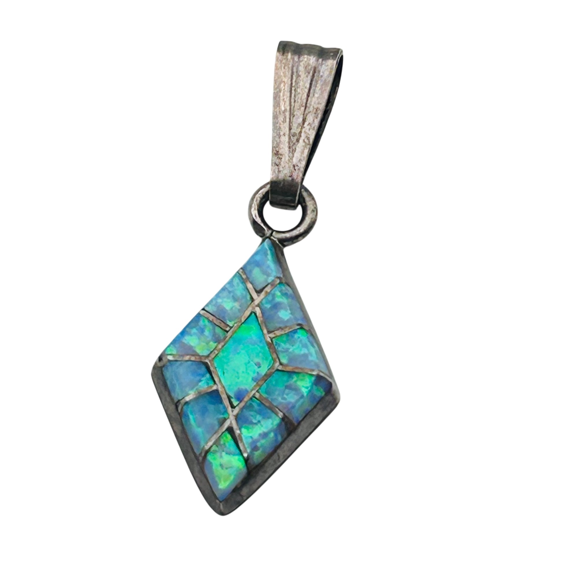 Connie Epaloose Zuni Sterling Opal Pendant