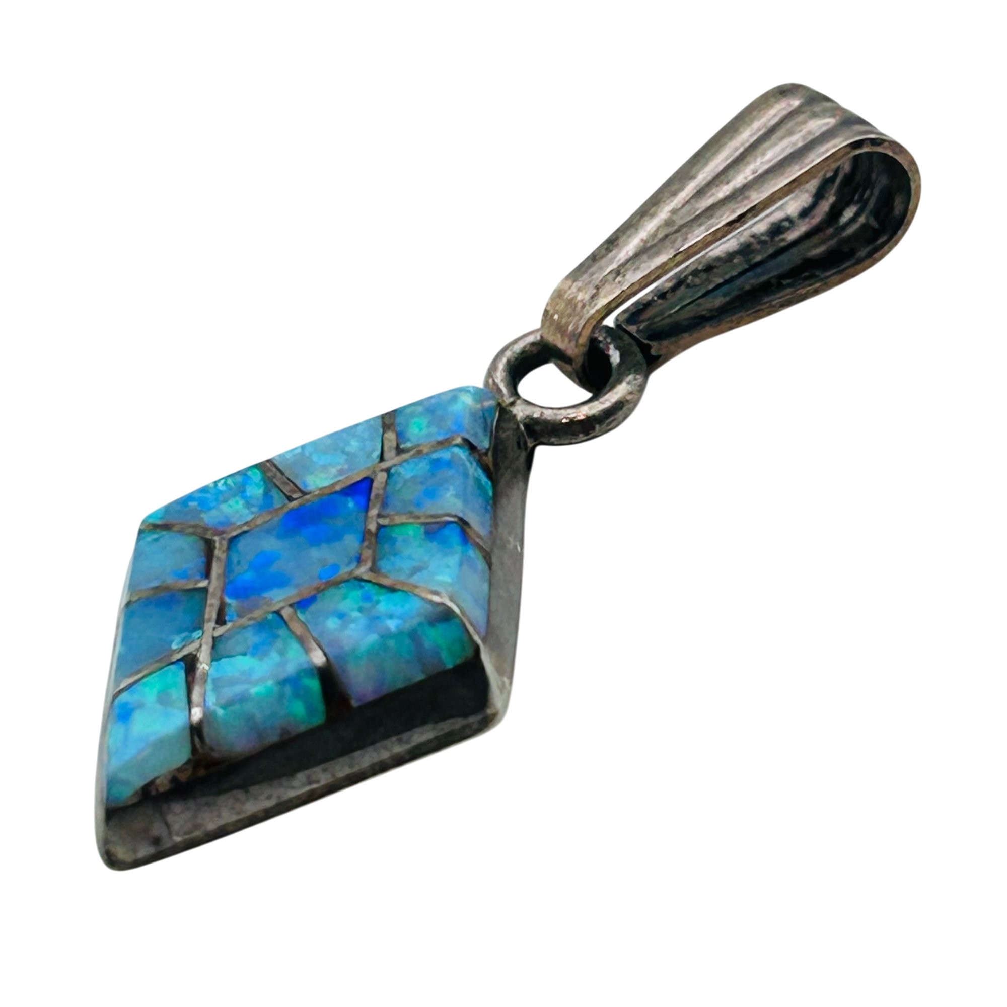 Connie Epaloose Zuni Sterling Opal Pendant