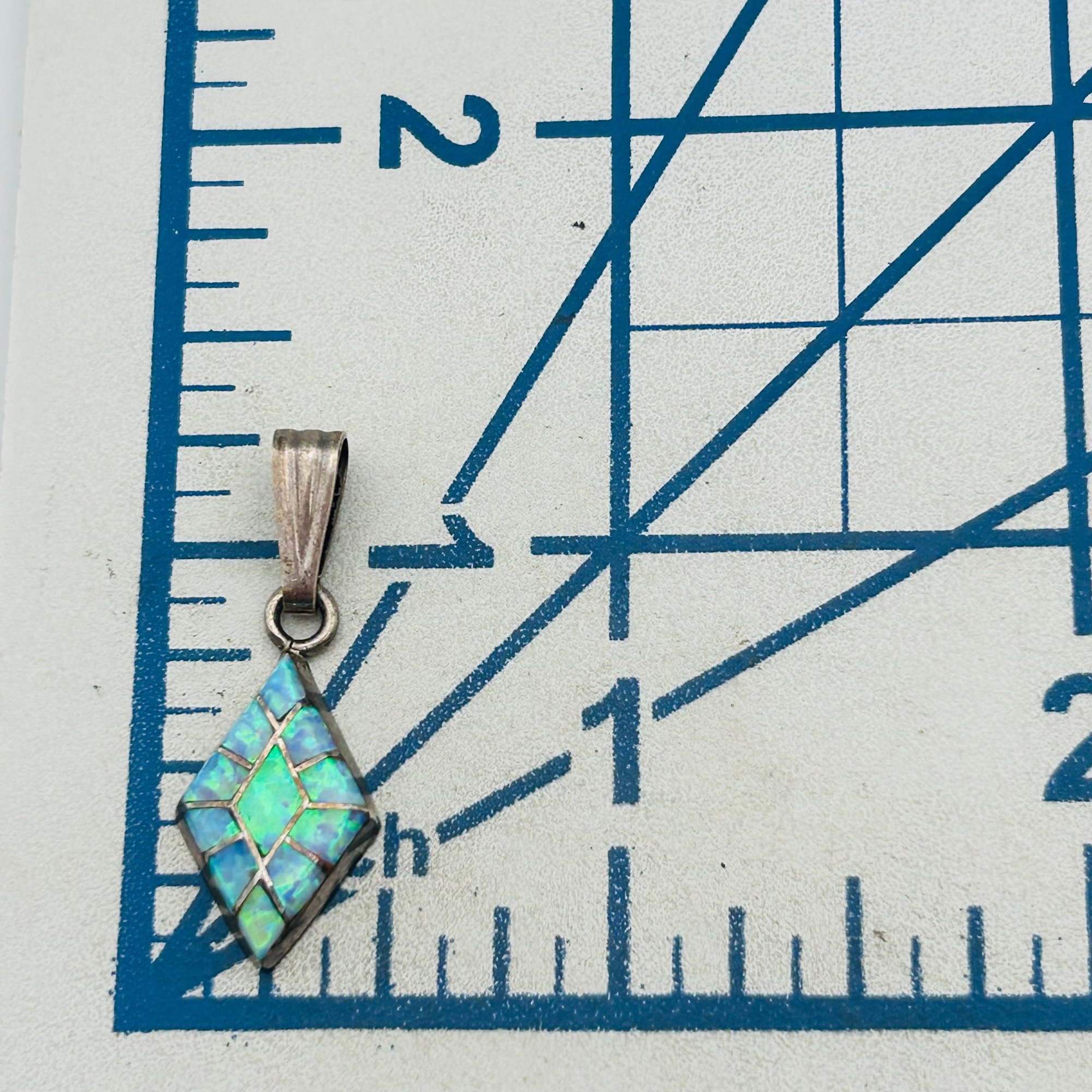 Connie Epaloose Zuni Sterling Opal Pendant