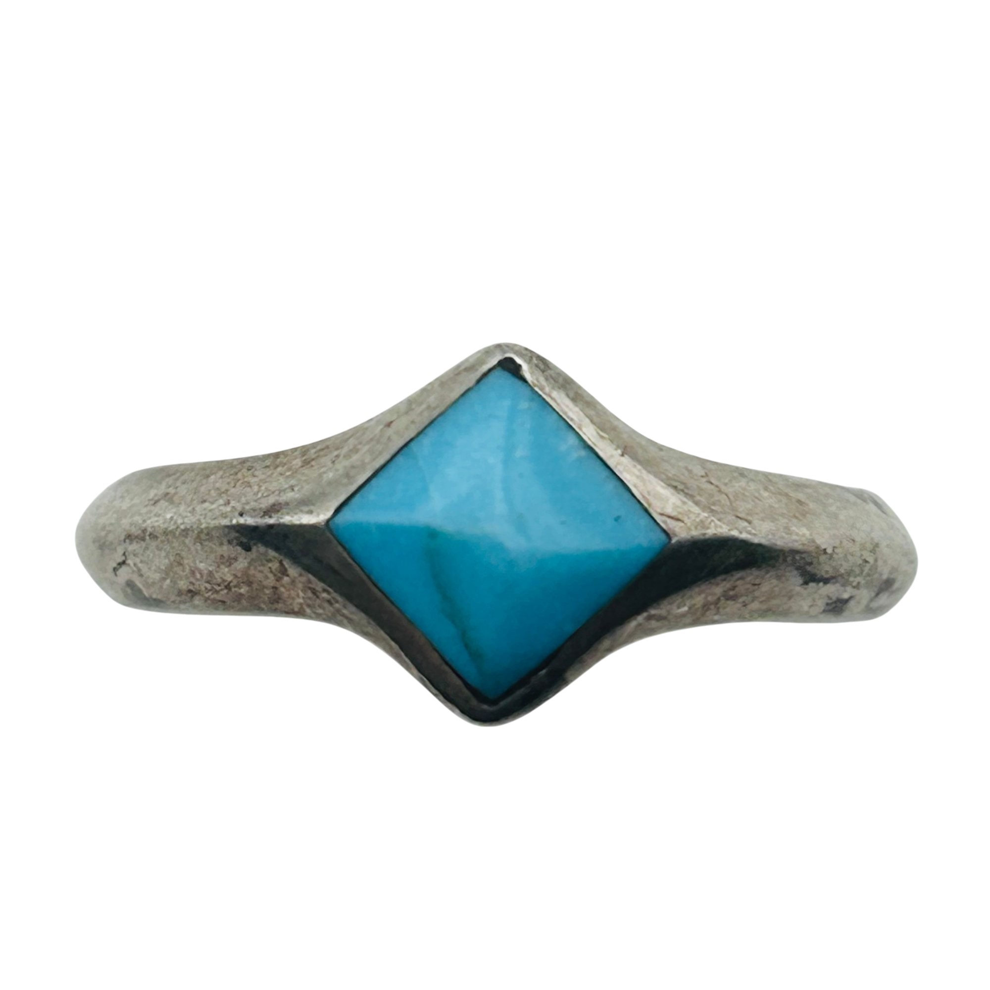 Southwest Sterling Turquoise Ring Sz 7