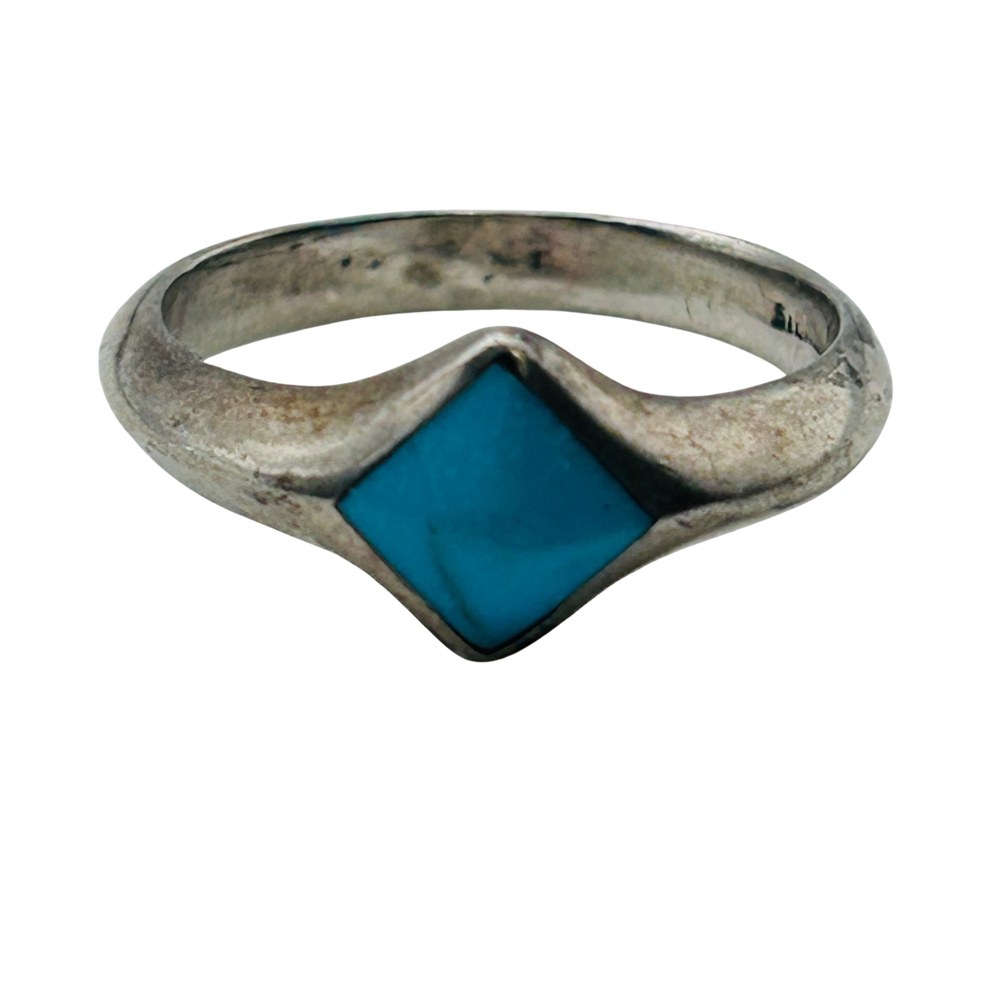 Southwest Sterling Turquoise Ring Sz 7