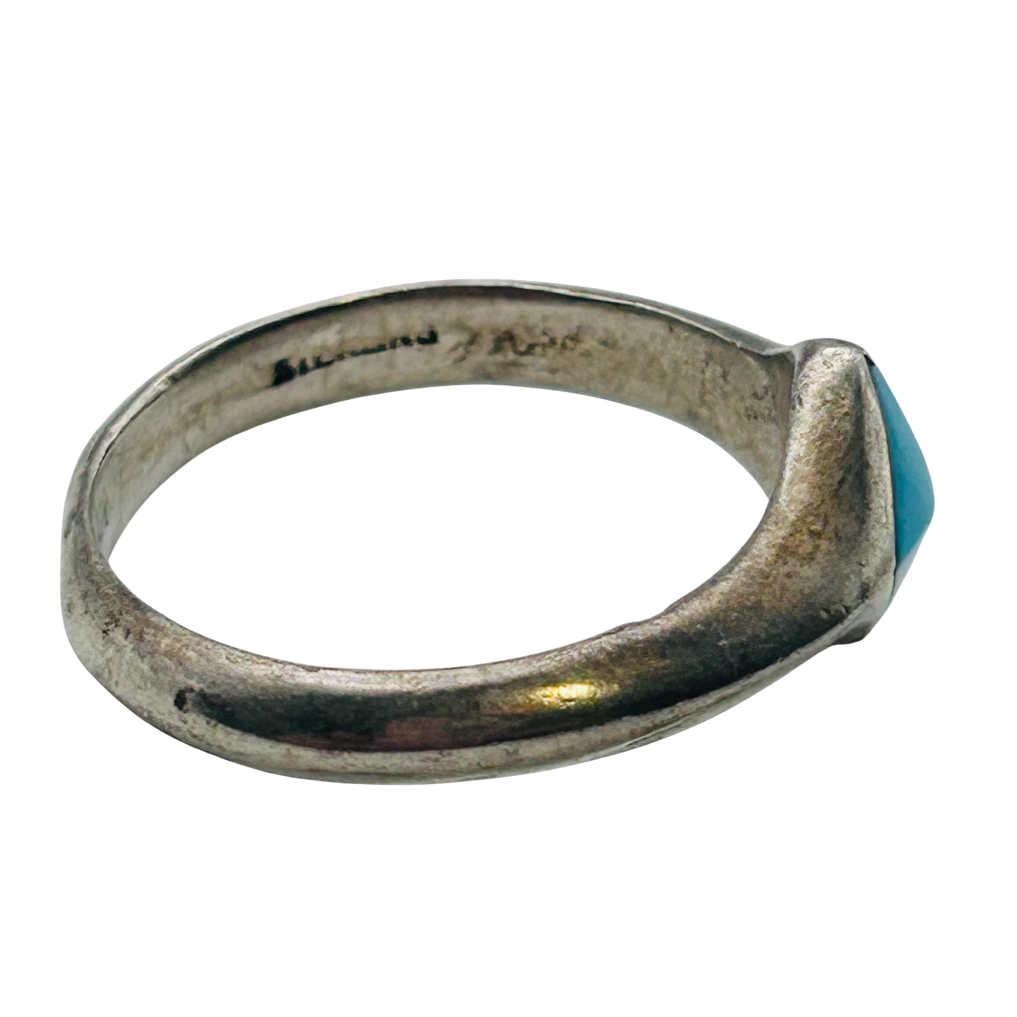 Southwest Sterling Turquoise Ring Sz 7