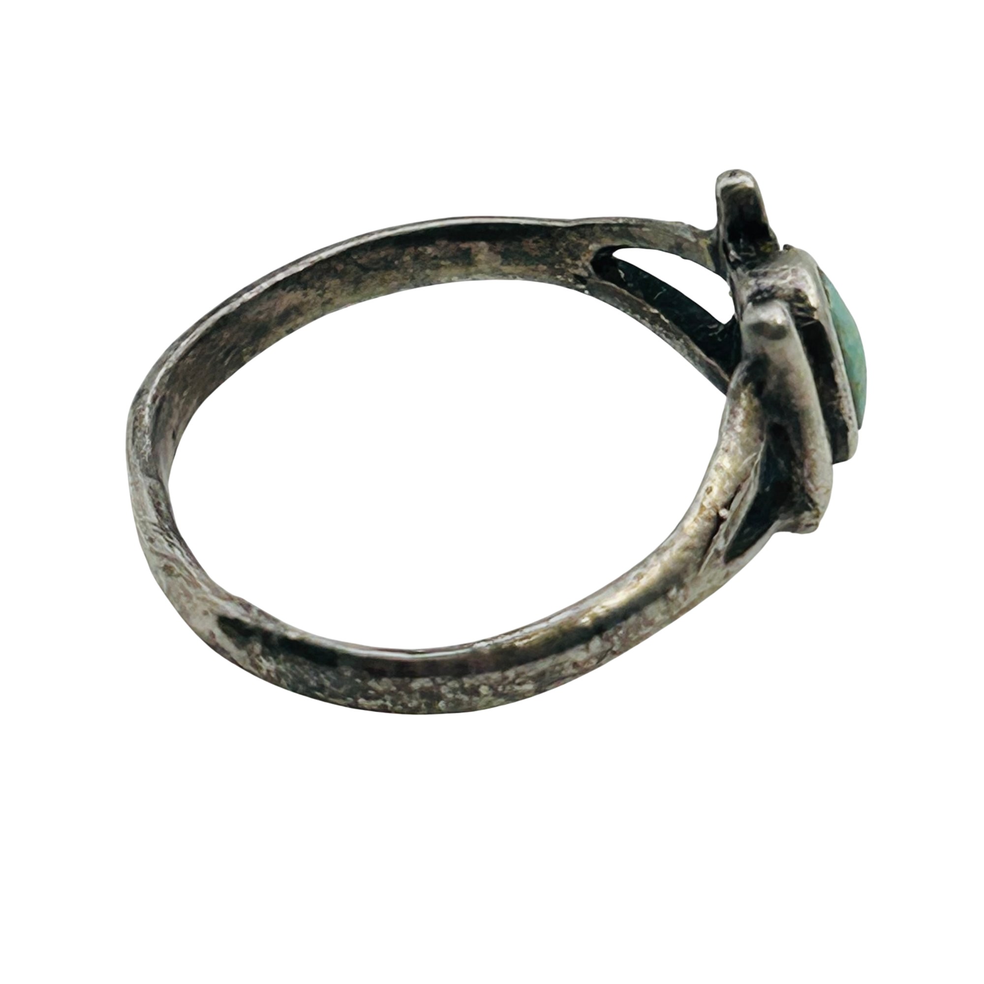 Navajo Sterling Horseshoe Turquoise Ring Sz 6.5