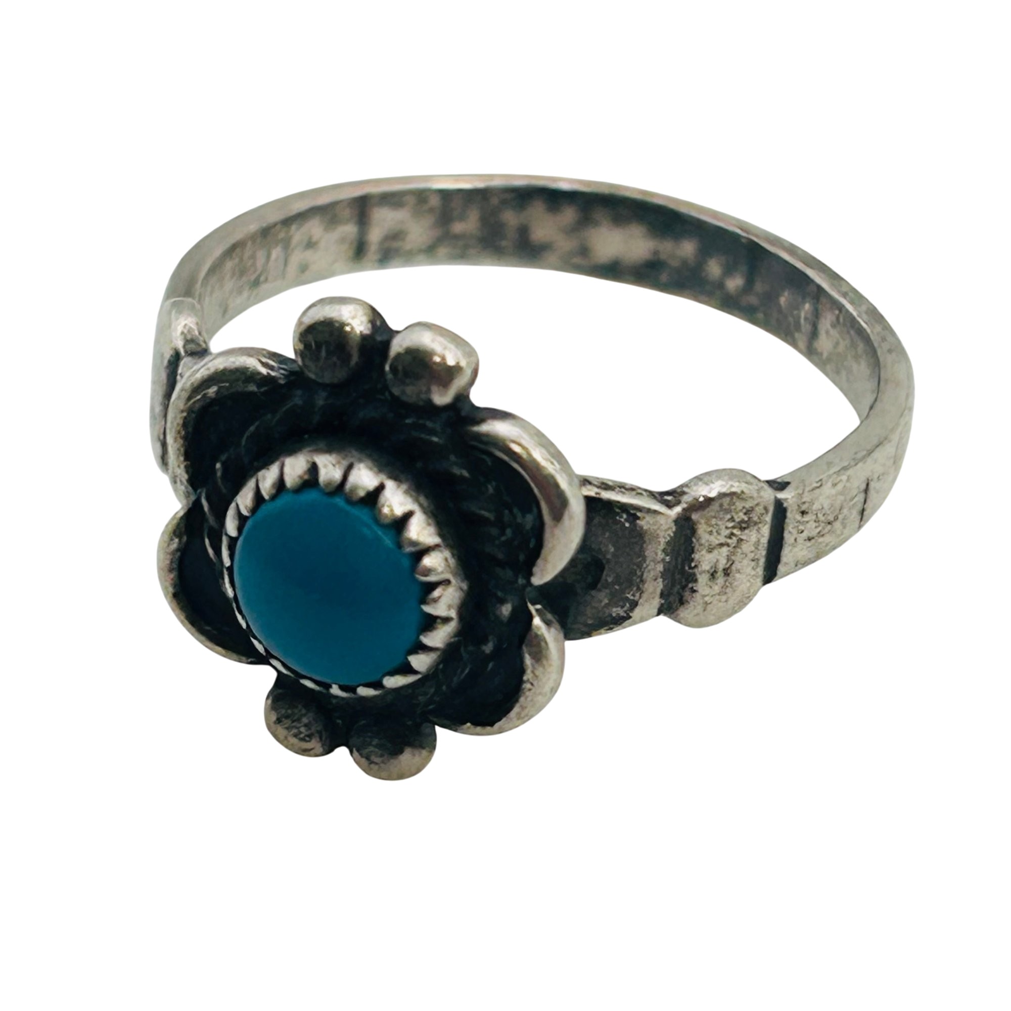 Bell Trading Post Sterling Turquoise Ring Sz 4.5