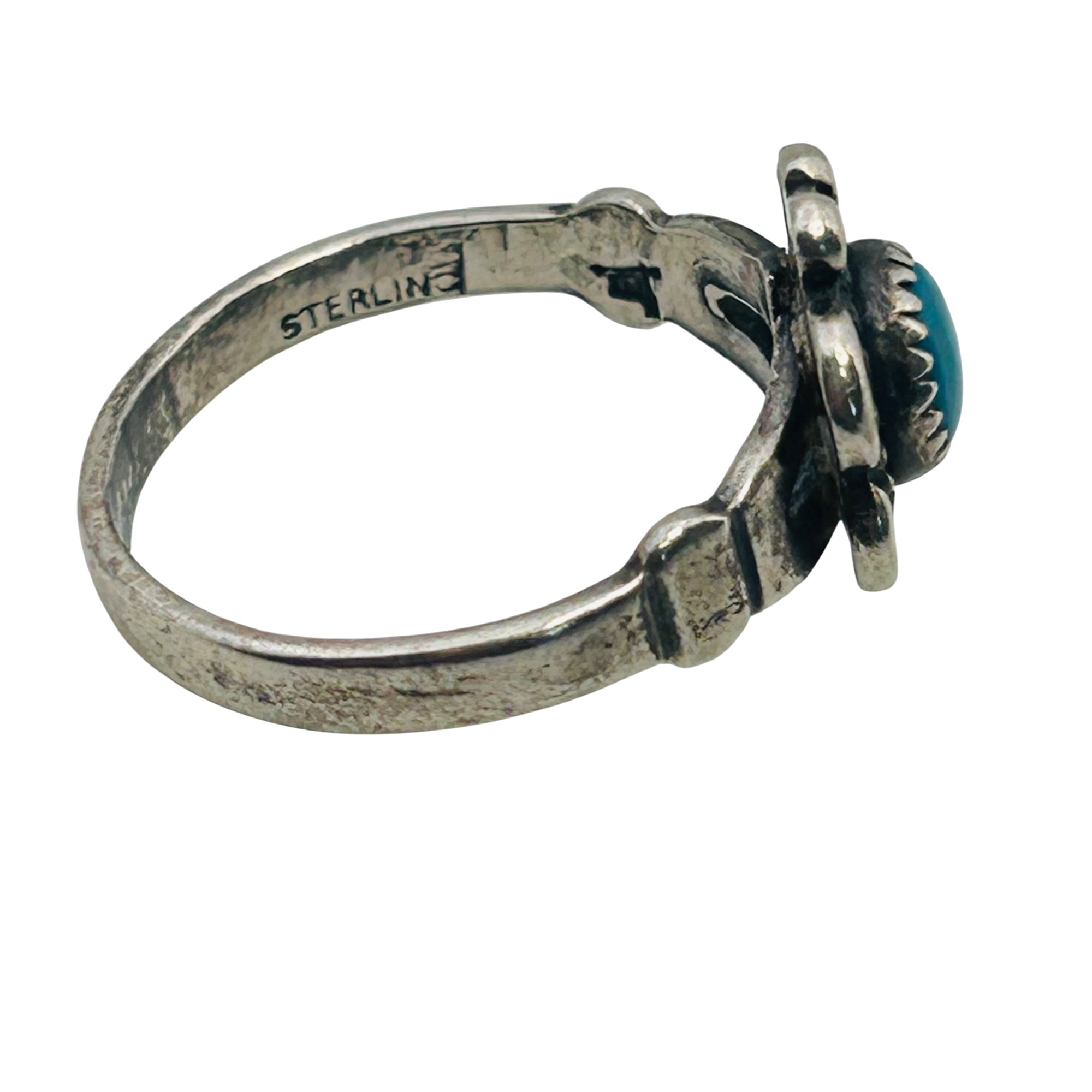 Bell Trading Post Sterling Turquoise Ring Sz 4.5