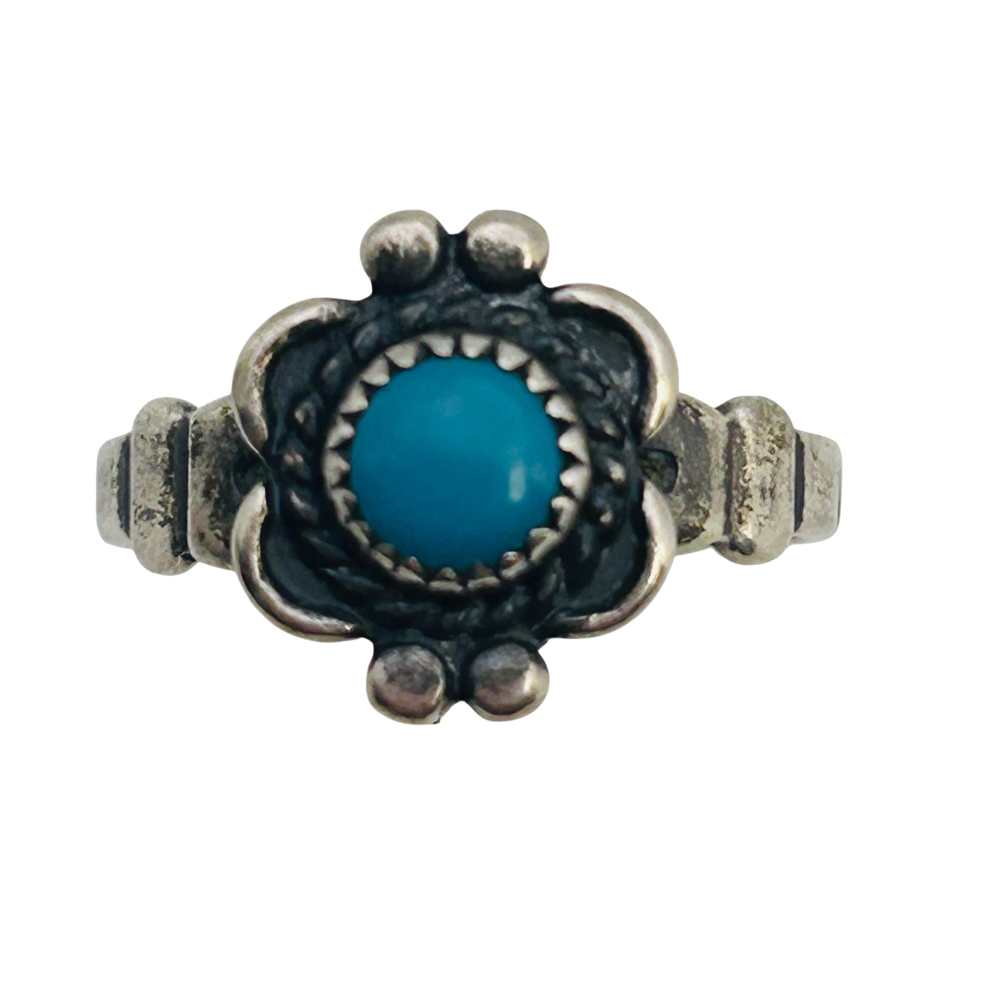 Bell Trading Post Sterling Turquoise Ring Sz 4.5