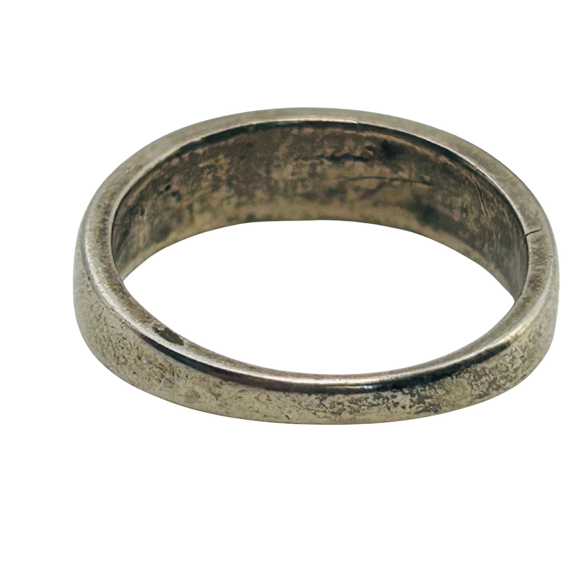 Native Sterling Inlay Turquoise Ring Sz 7.5