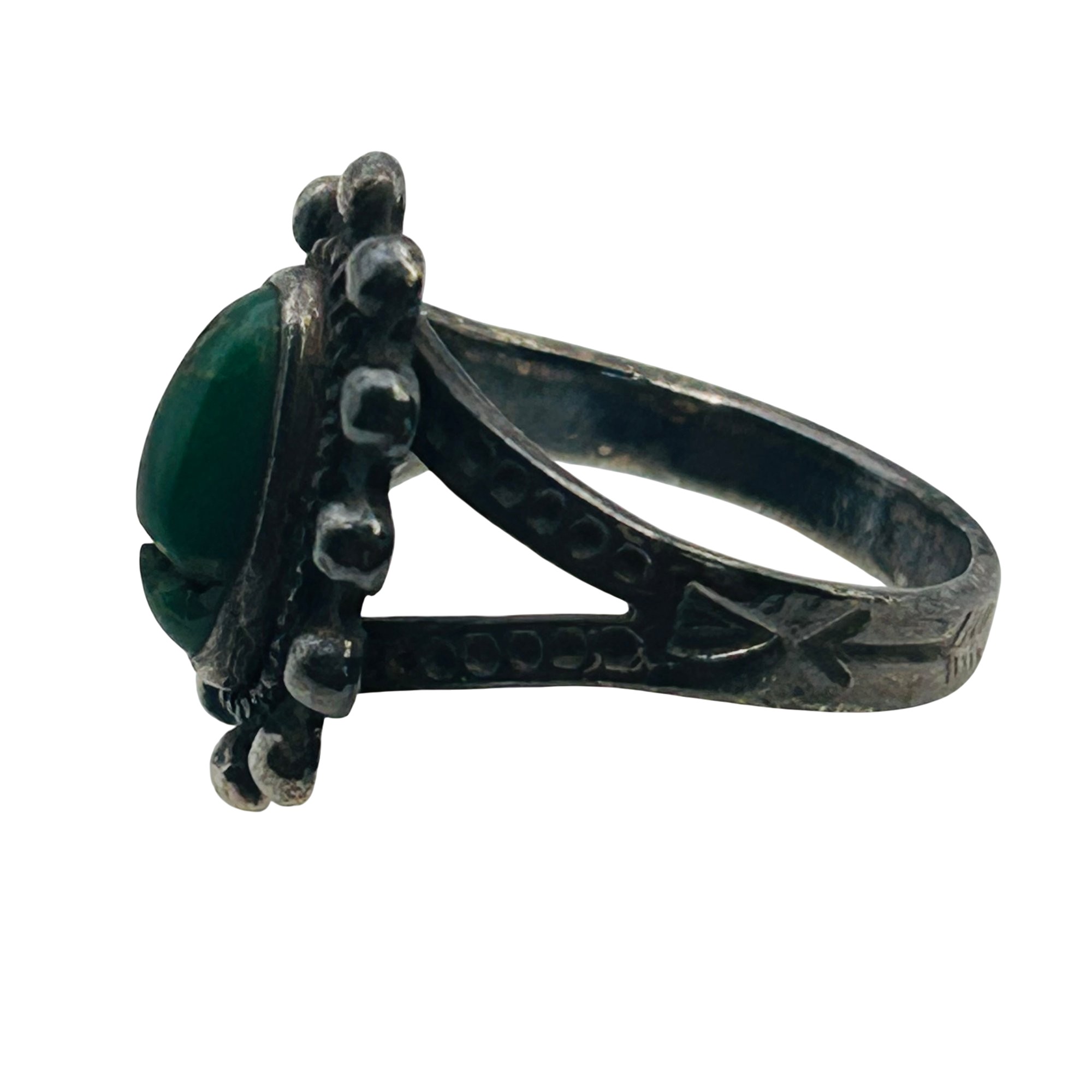 Navajo Sterling Malachite Ring Sz 4.5