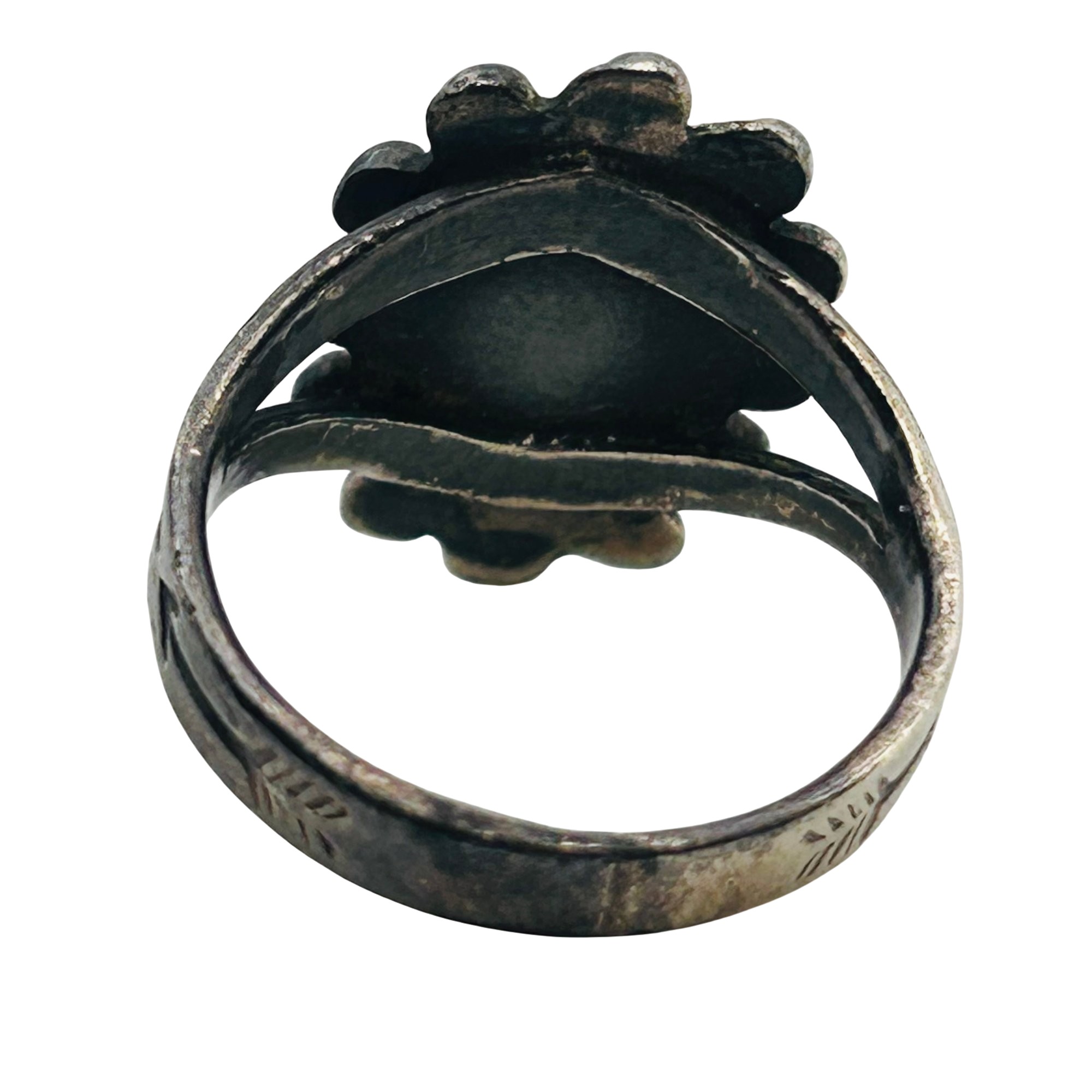 Navajo Sterling Malachite Ring Sz 4.5
