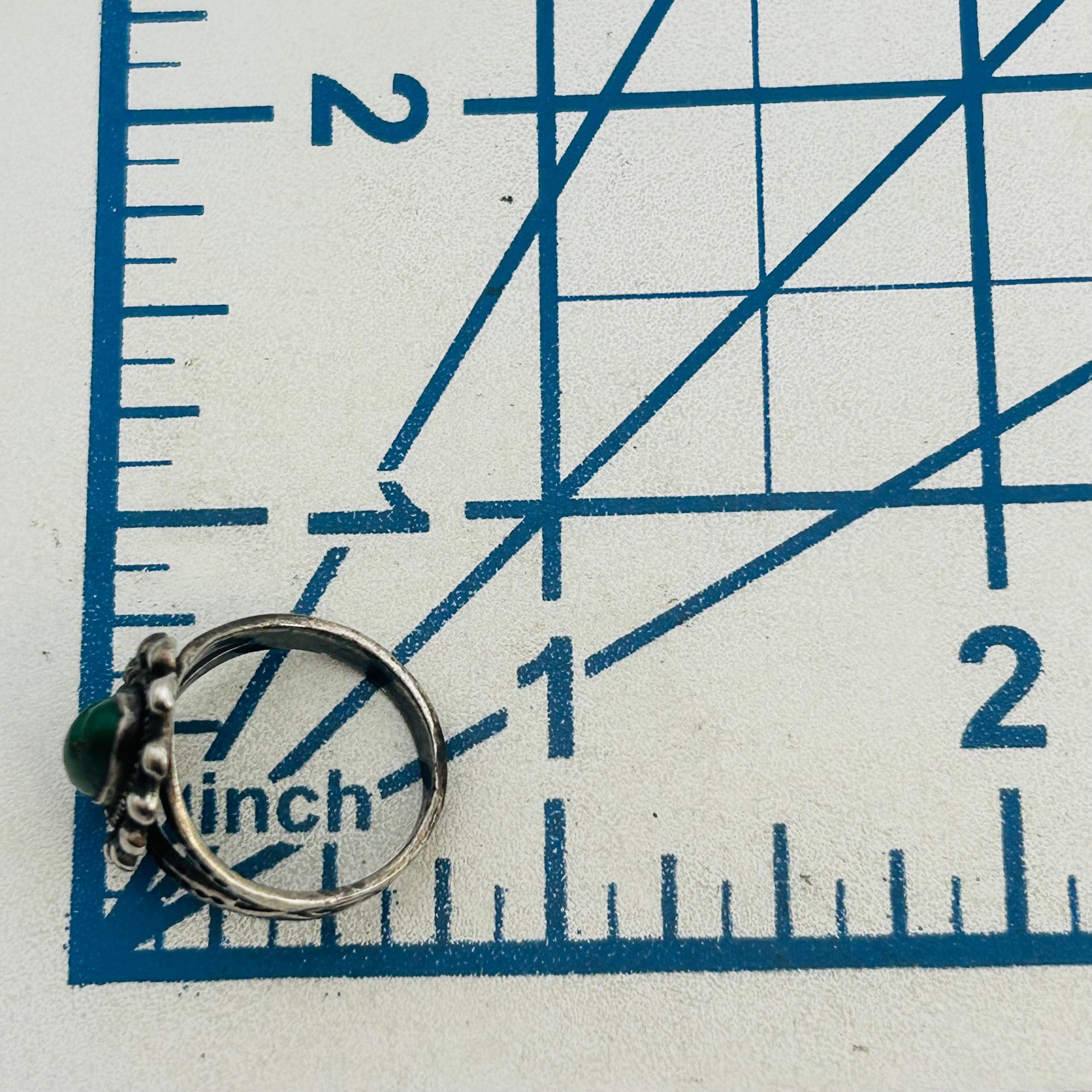 Navajo Sterling Malachite Ring Sz 4.5