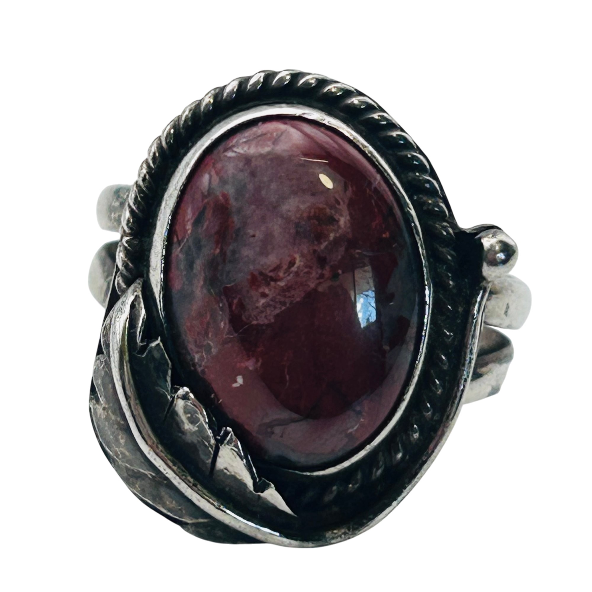 Navajo Sterling Carnelian Ring Sz 7.5g