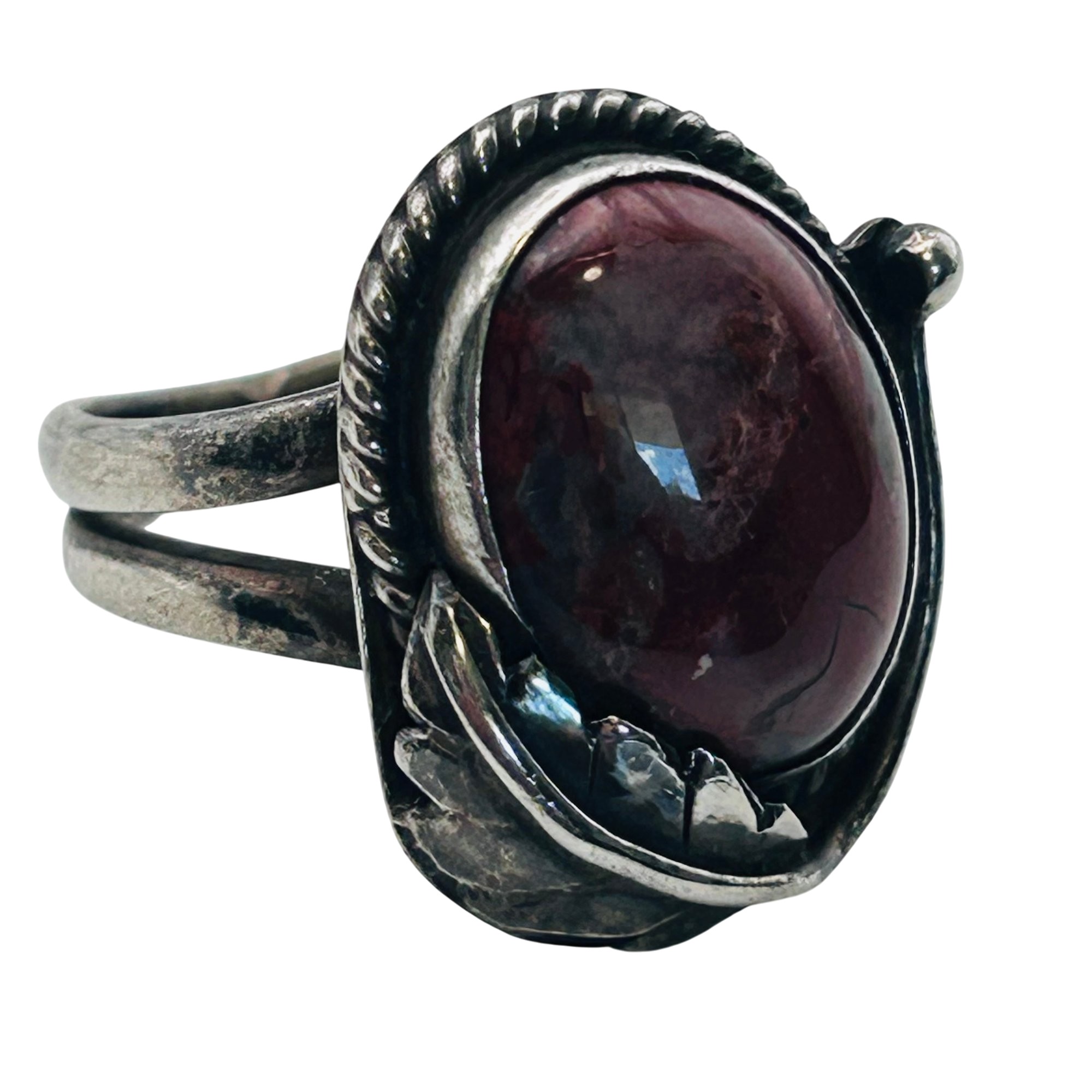 Navajo Sterling Carnelian Ring Sz 7.5g